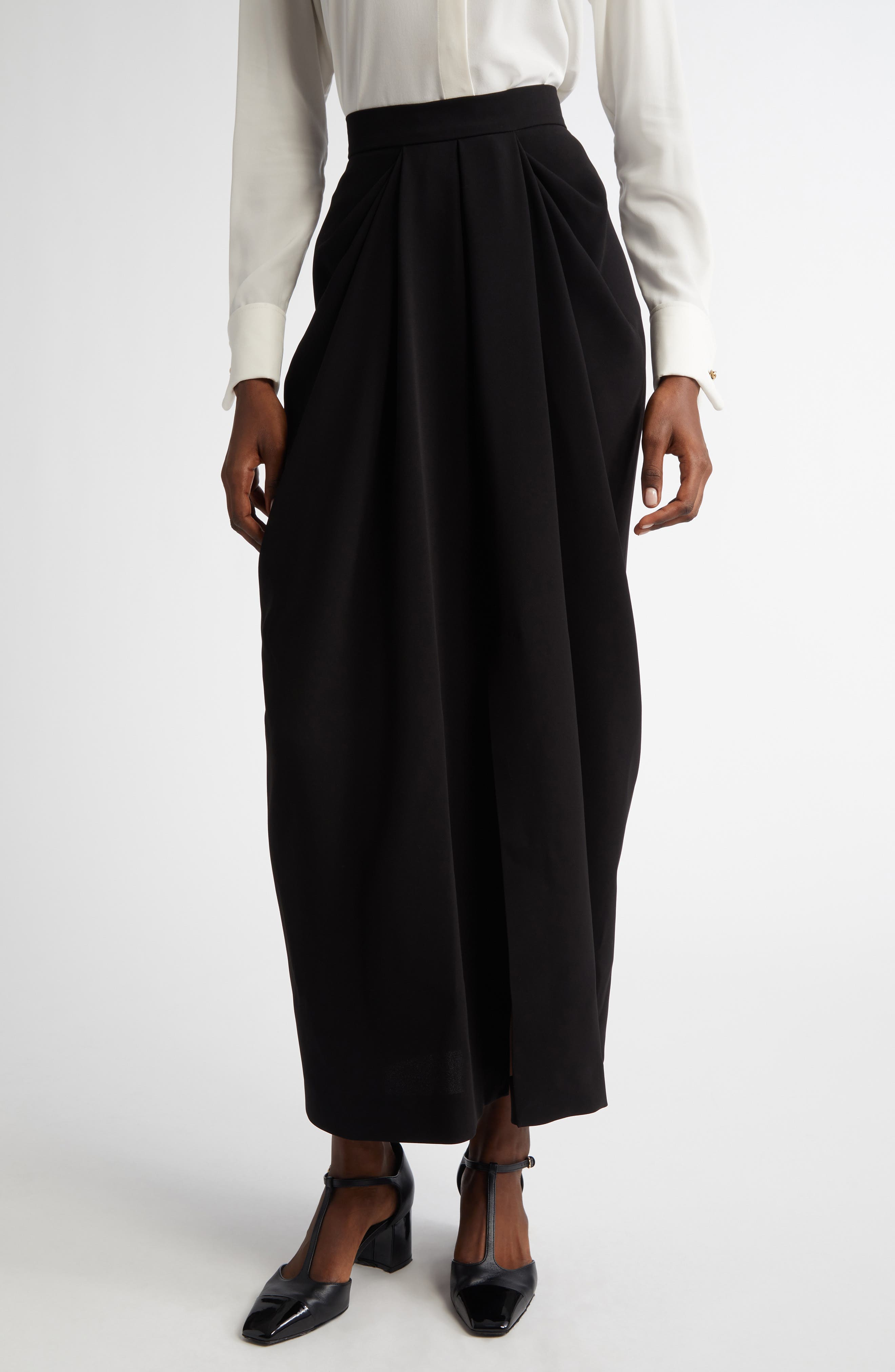 Ridente Drape High Waist Maxi Skirt - image 1