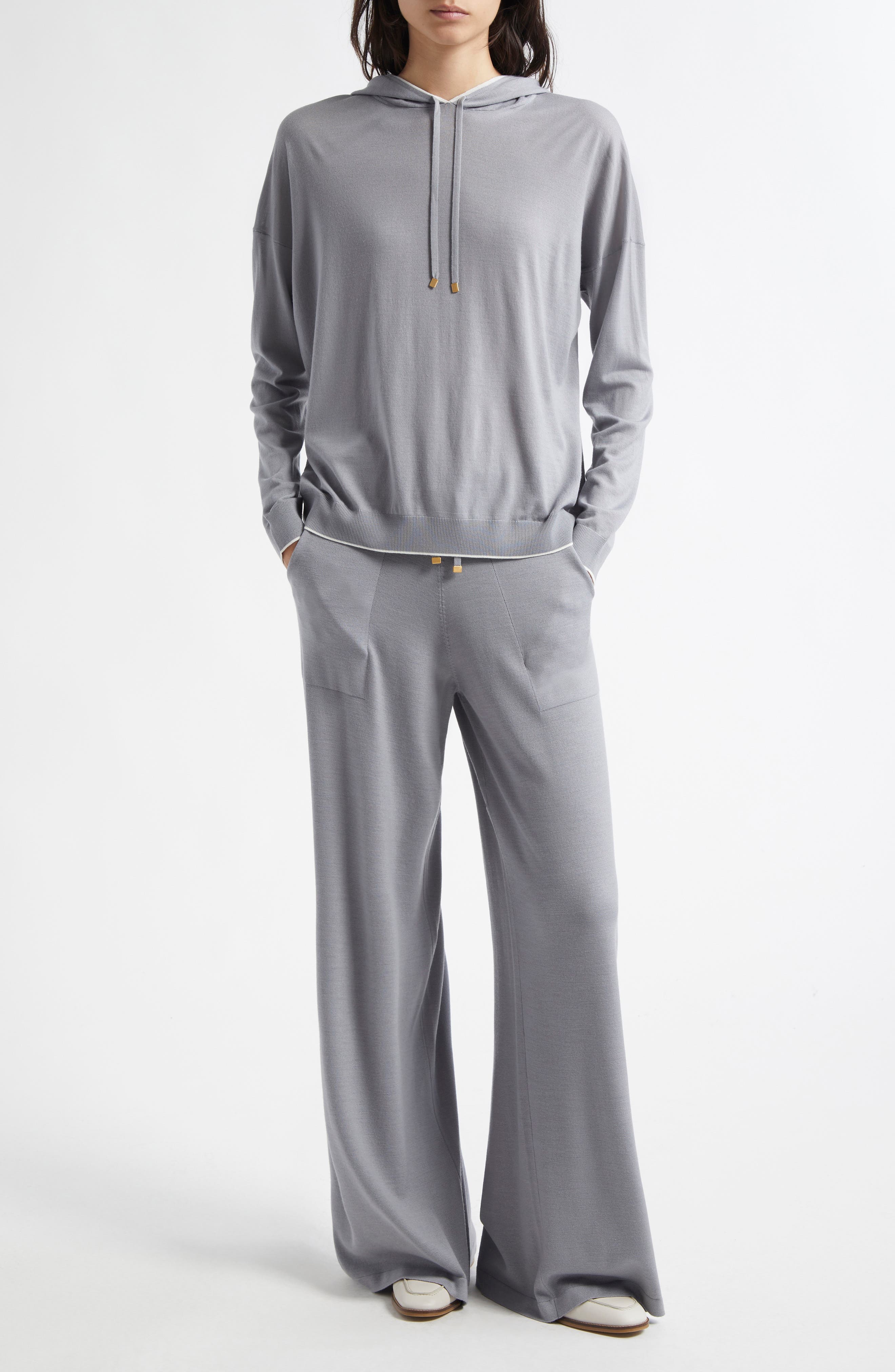 Wool Knit Drawstring Pants - image 2