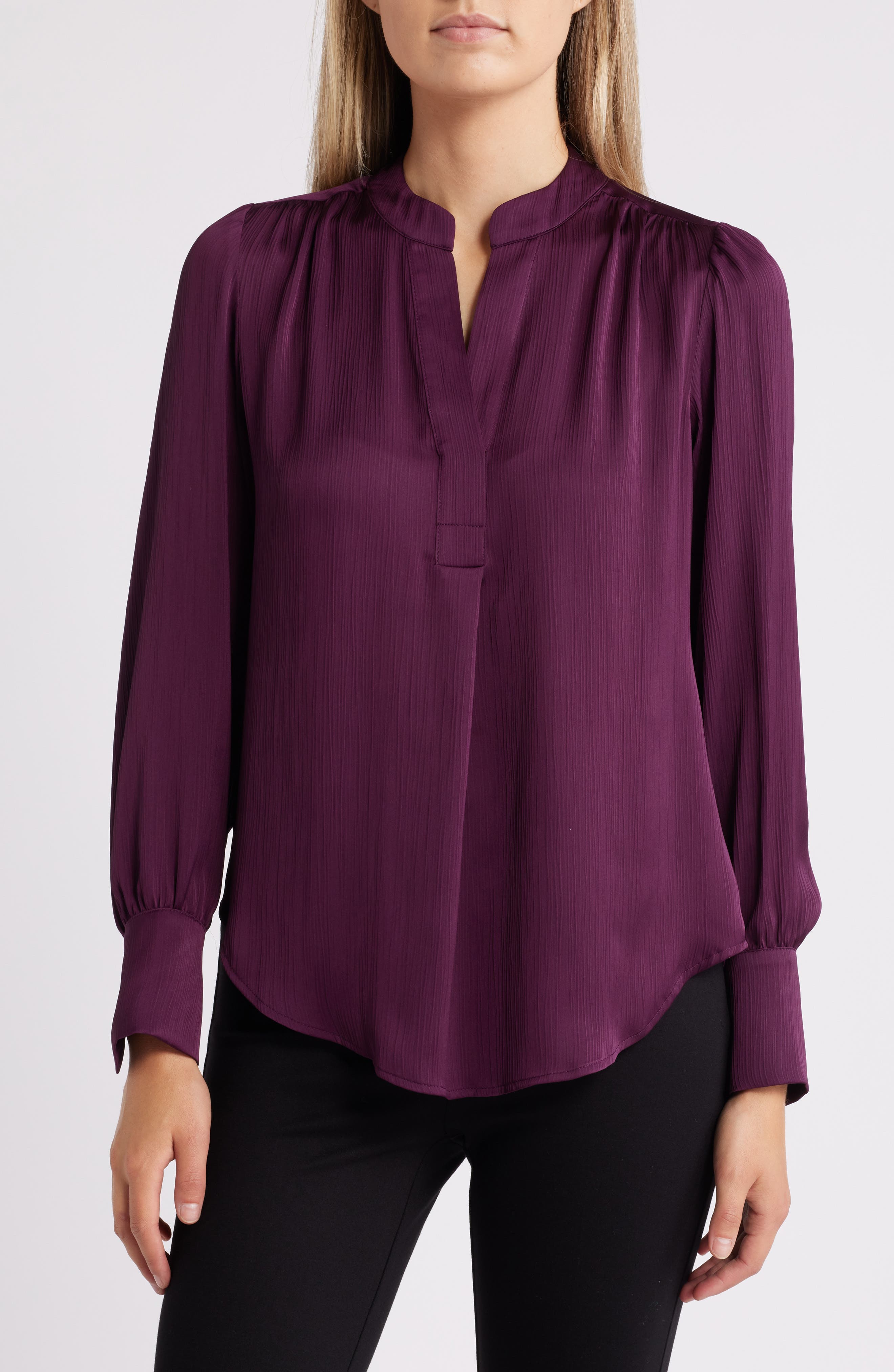 Pleated Long Sleeve Shirt - image 1