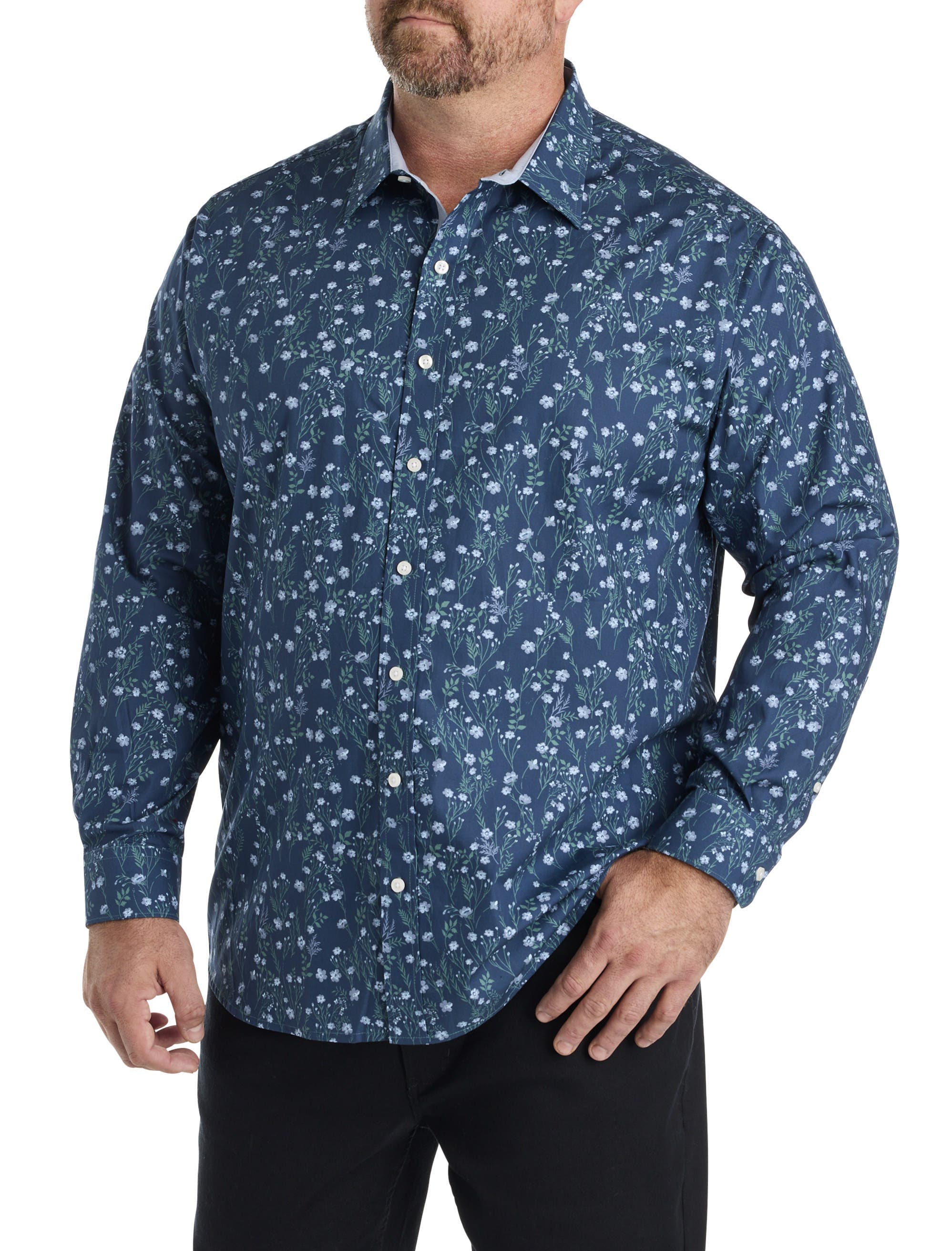 Big & Tall Floral Print Sport Shirt - image 2
