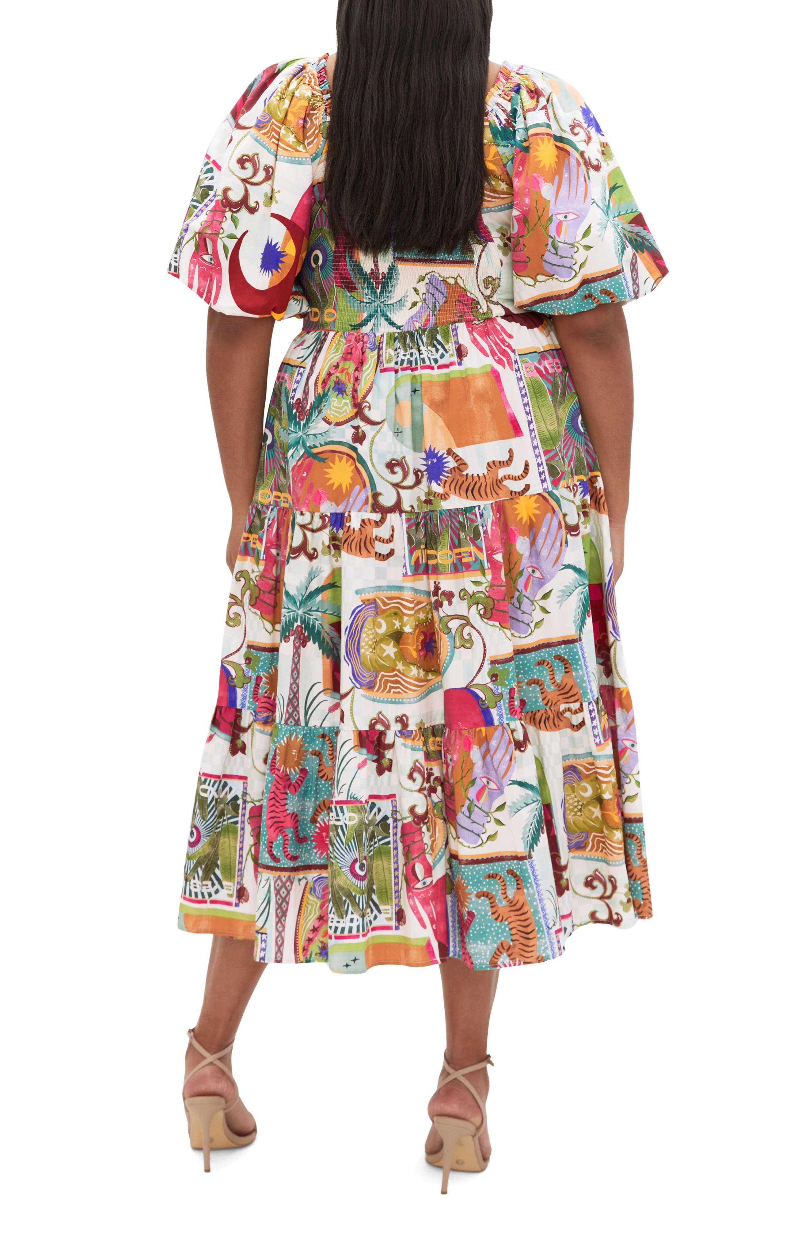 Simona Print Fit & Flare Midi Dress - image 2