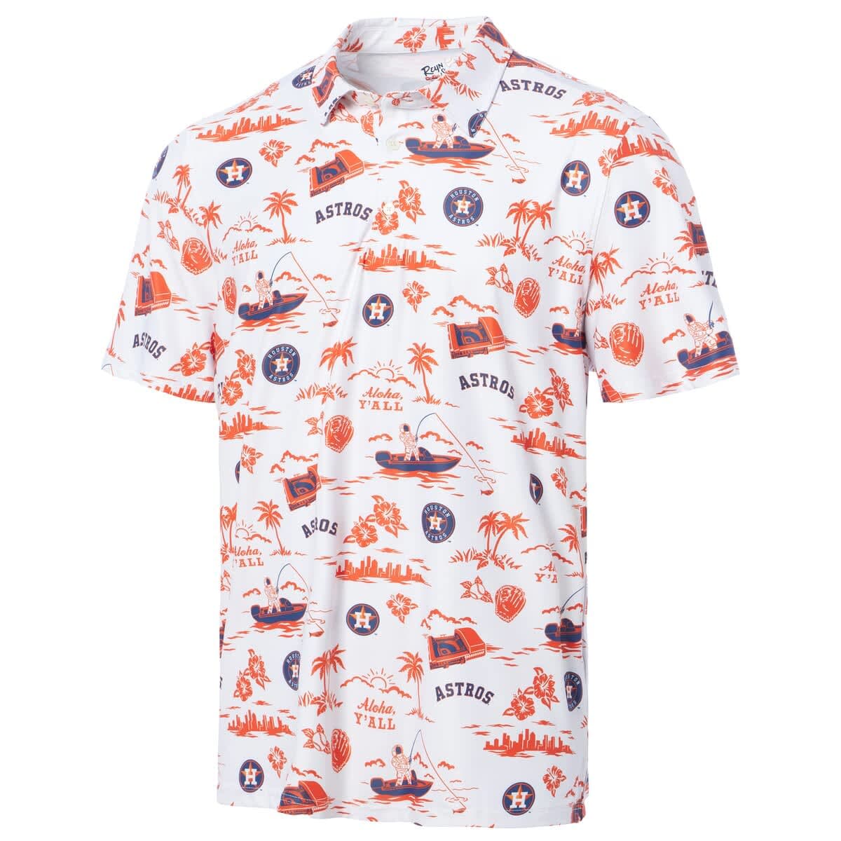 Men'sReyn Spooner  White Houston Astros Pua Performance Polo - image 2