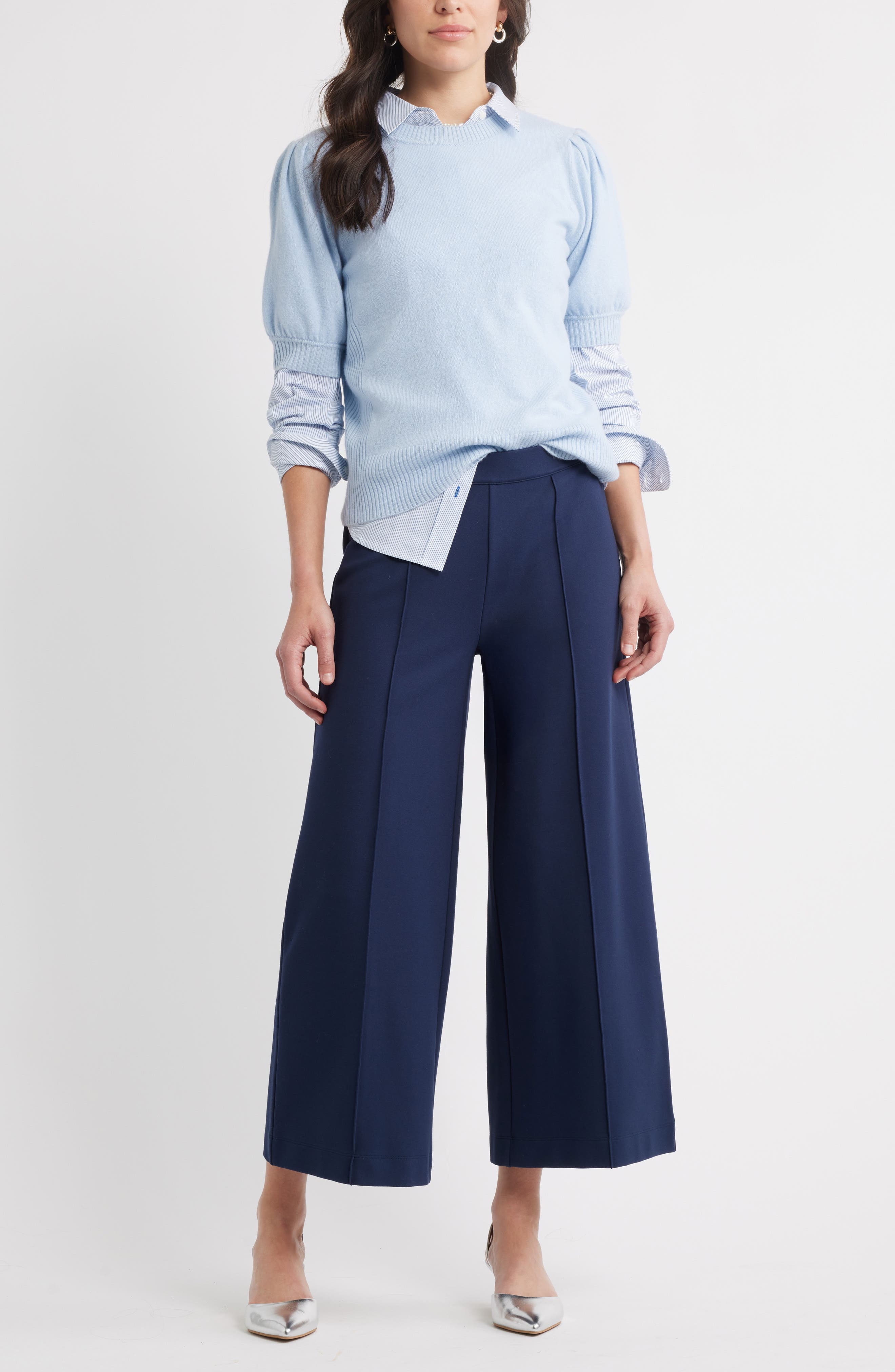 Wide Leg Crop Ponte Pants - image 4