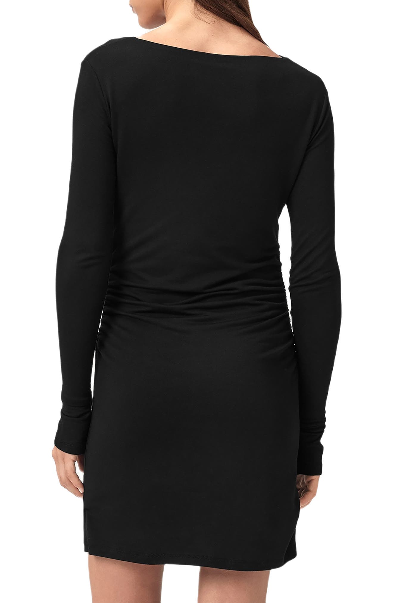 Seyma Asymmetric Square Neck Long Sleeve Knit Minidress - image 2