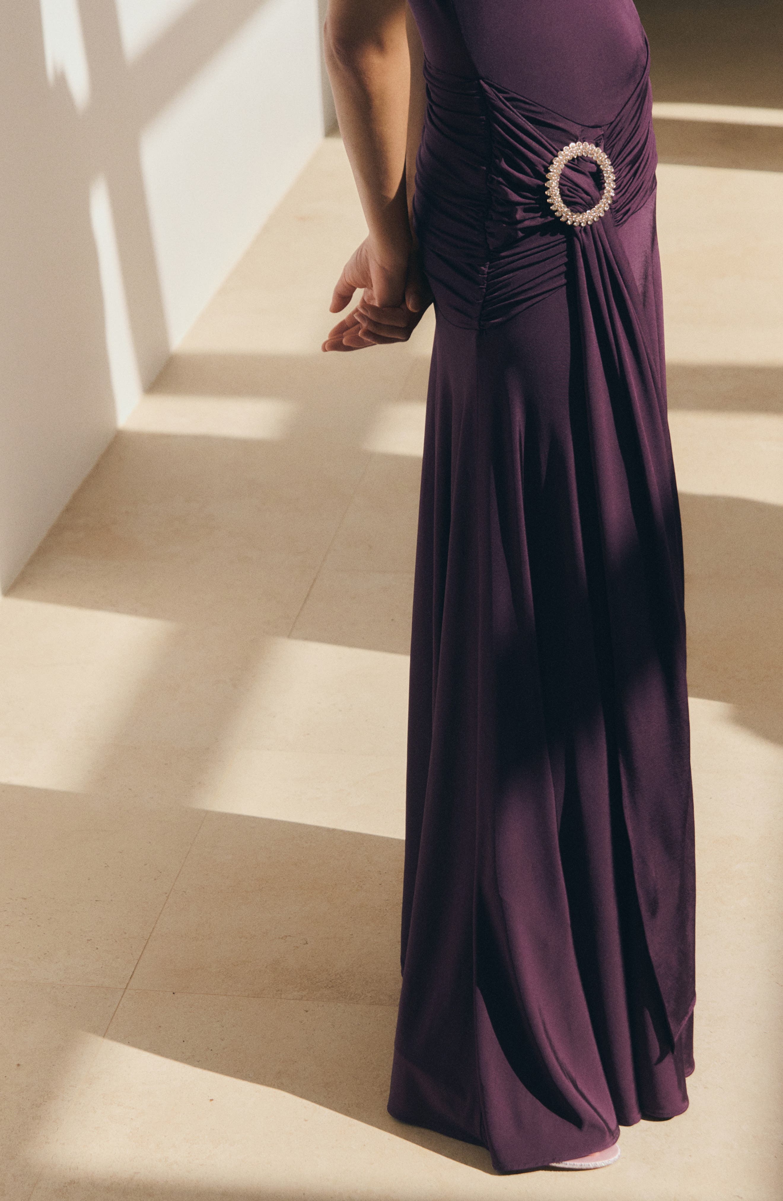 Cap Sleeve Ruched Waist Dress - image 2
