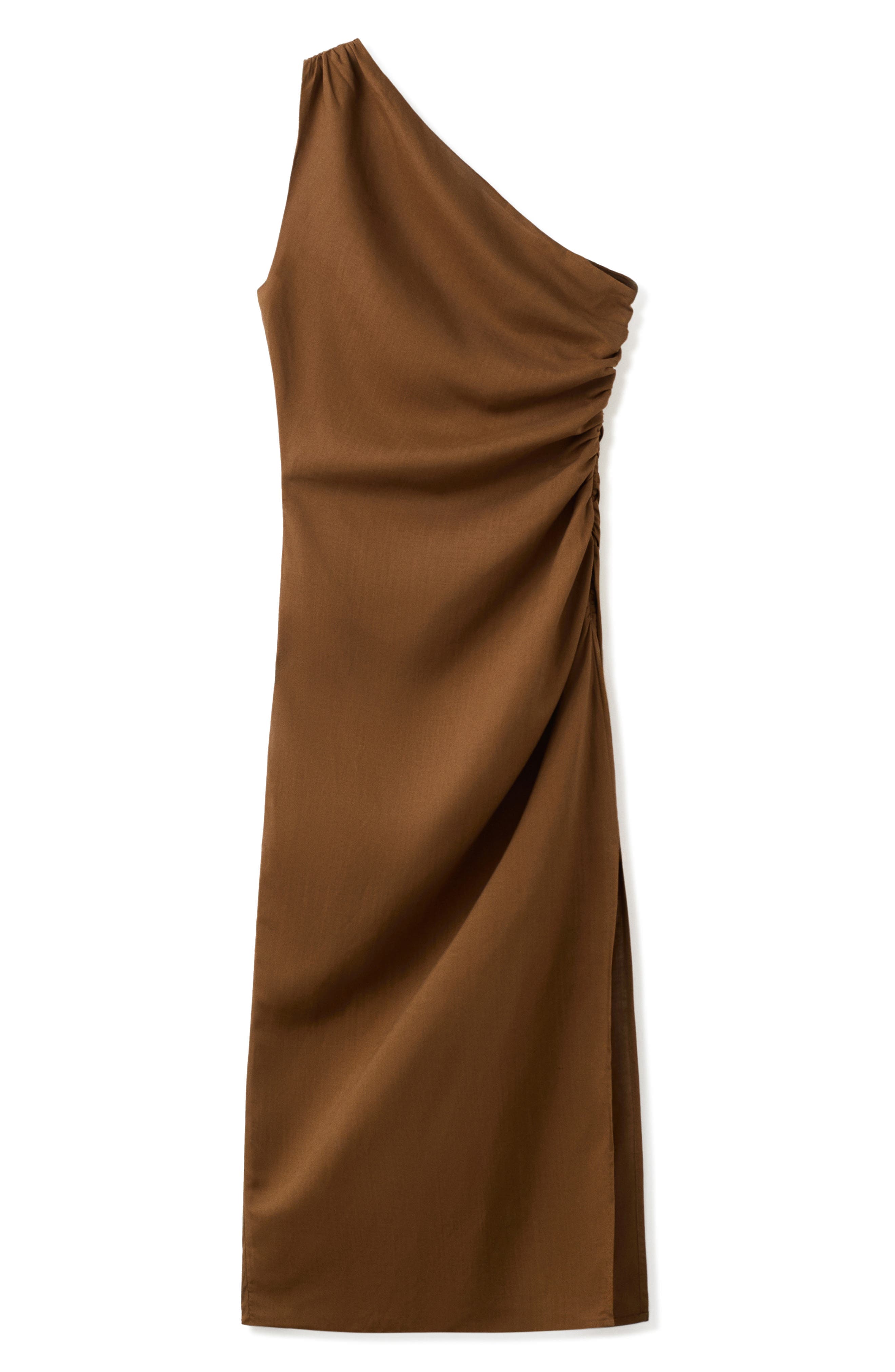 Ruched One-Shoulder Maxi Dress - image 1