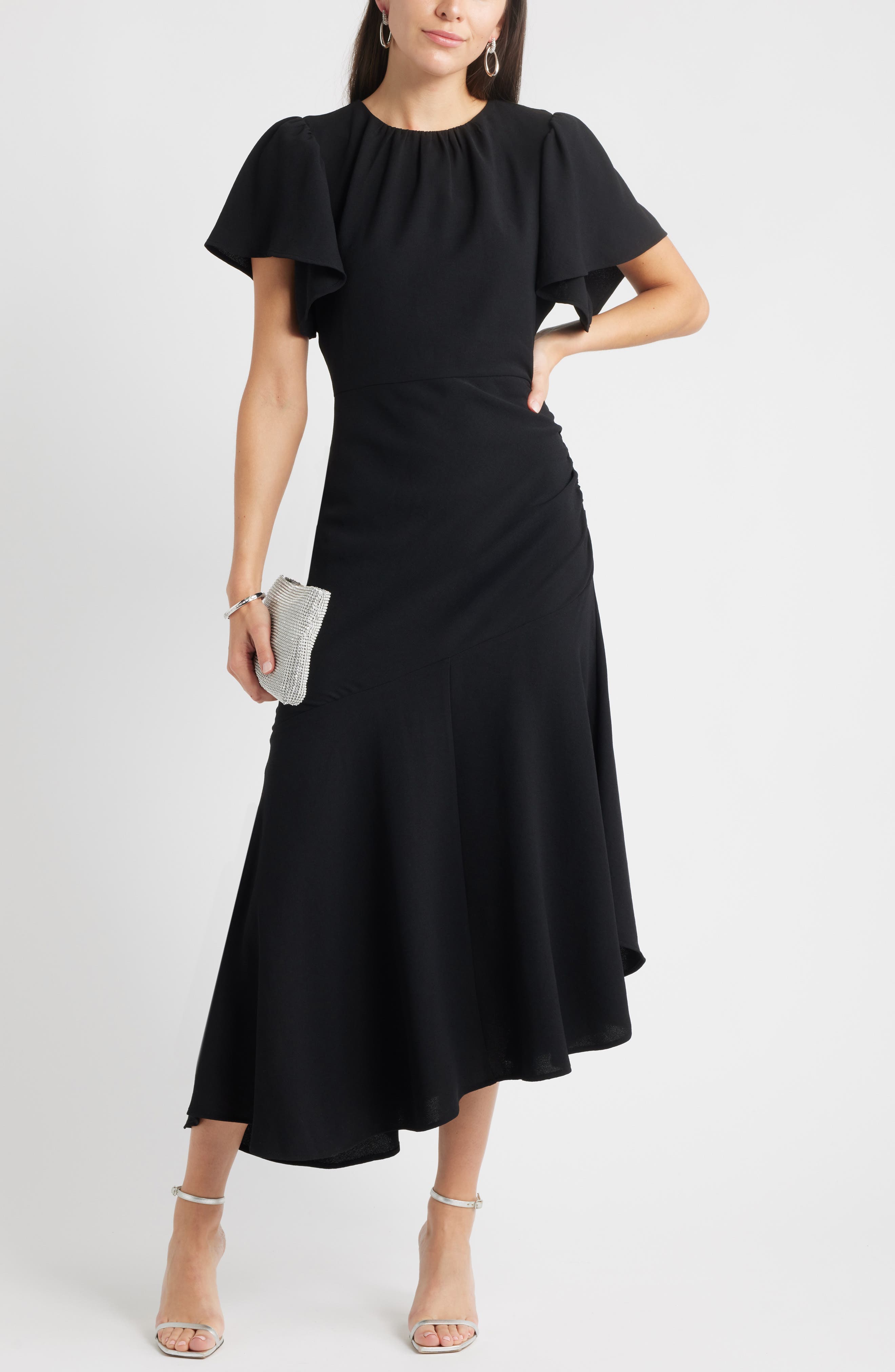 Asymmetric Crepe Maxi Dress - image 2