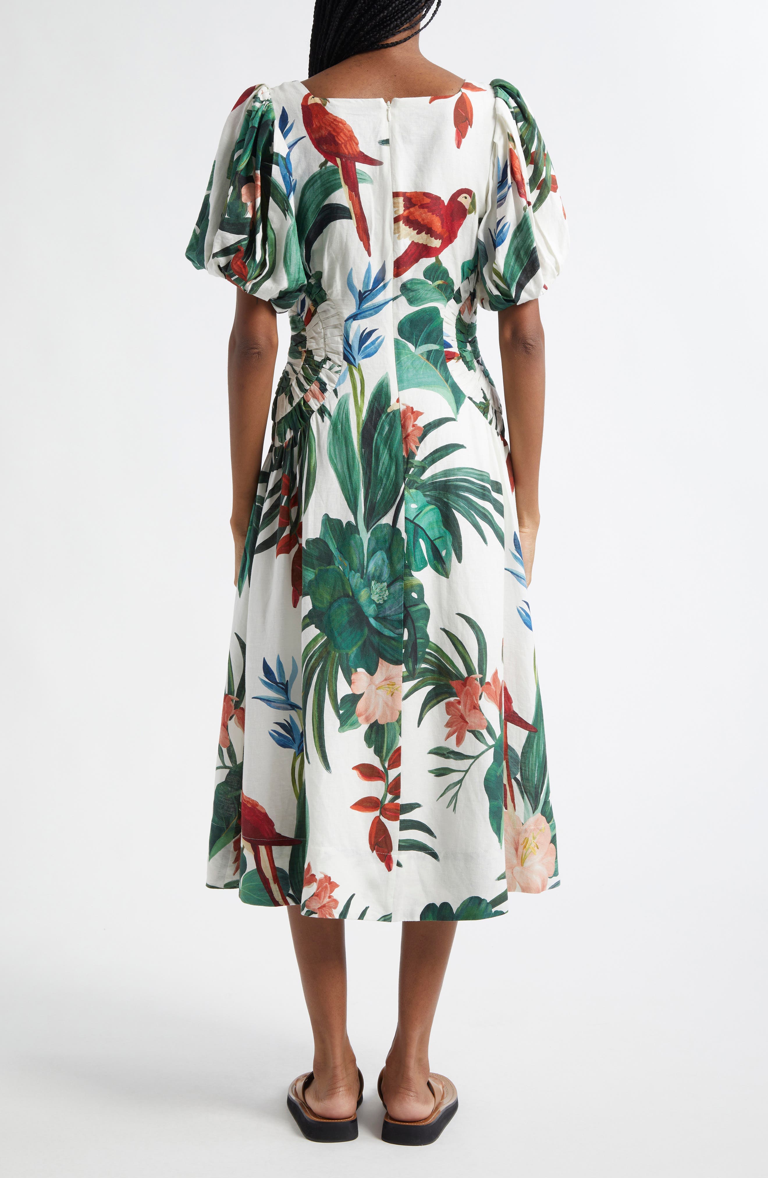 Midnight Macaw Fiesta Linen Blend Dress - image 2