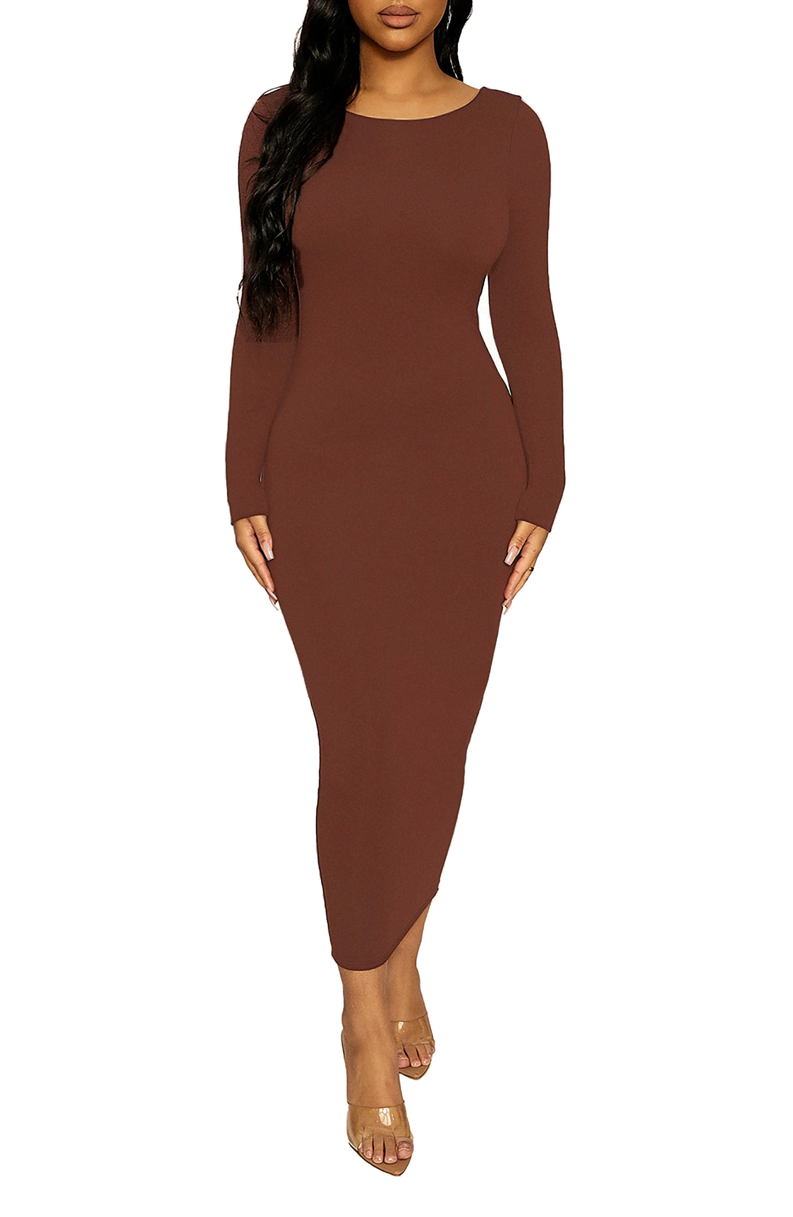 Timeless Long Sleeve Body-Con Midi Dress - image 1