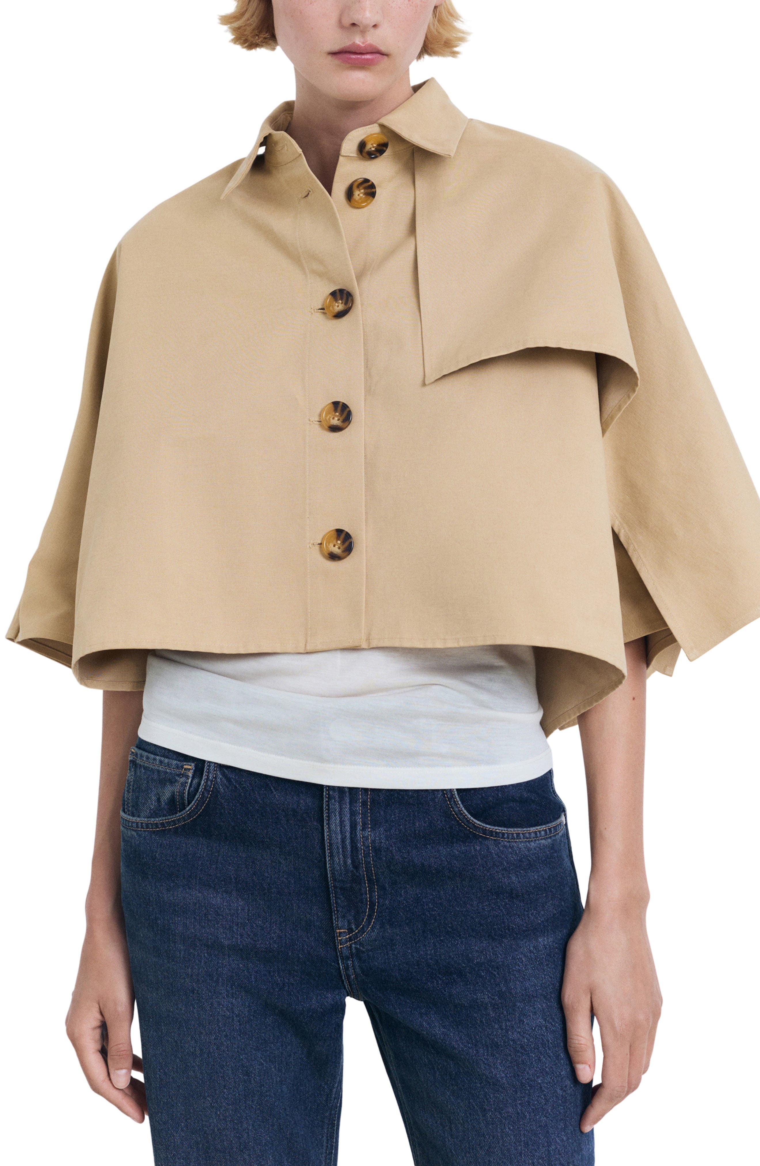 Cape Cotton Blend Trench Jacket - image 1