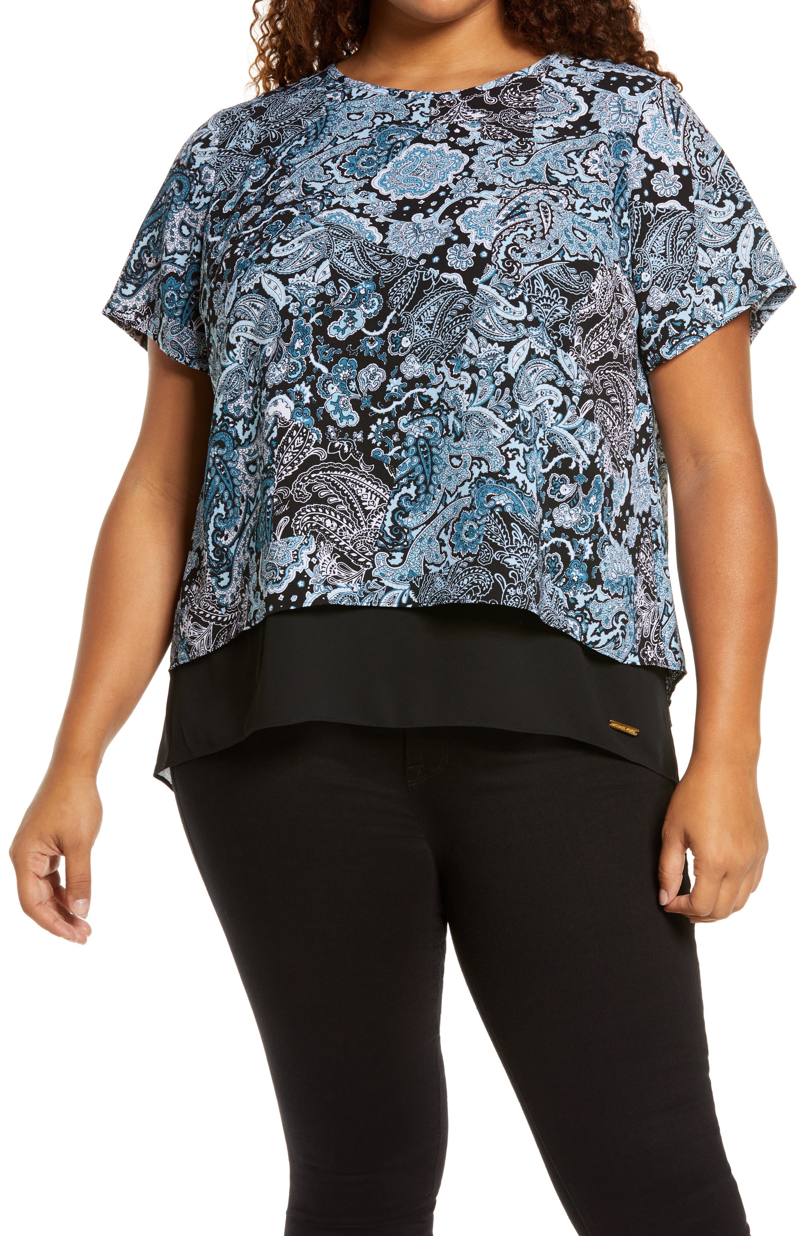 Arabesque Paisley Short Sleeve Top - image 1