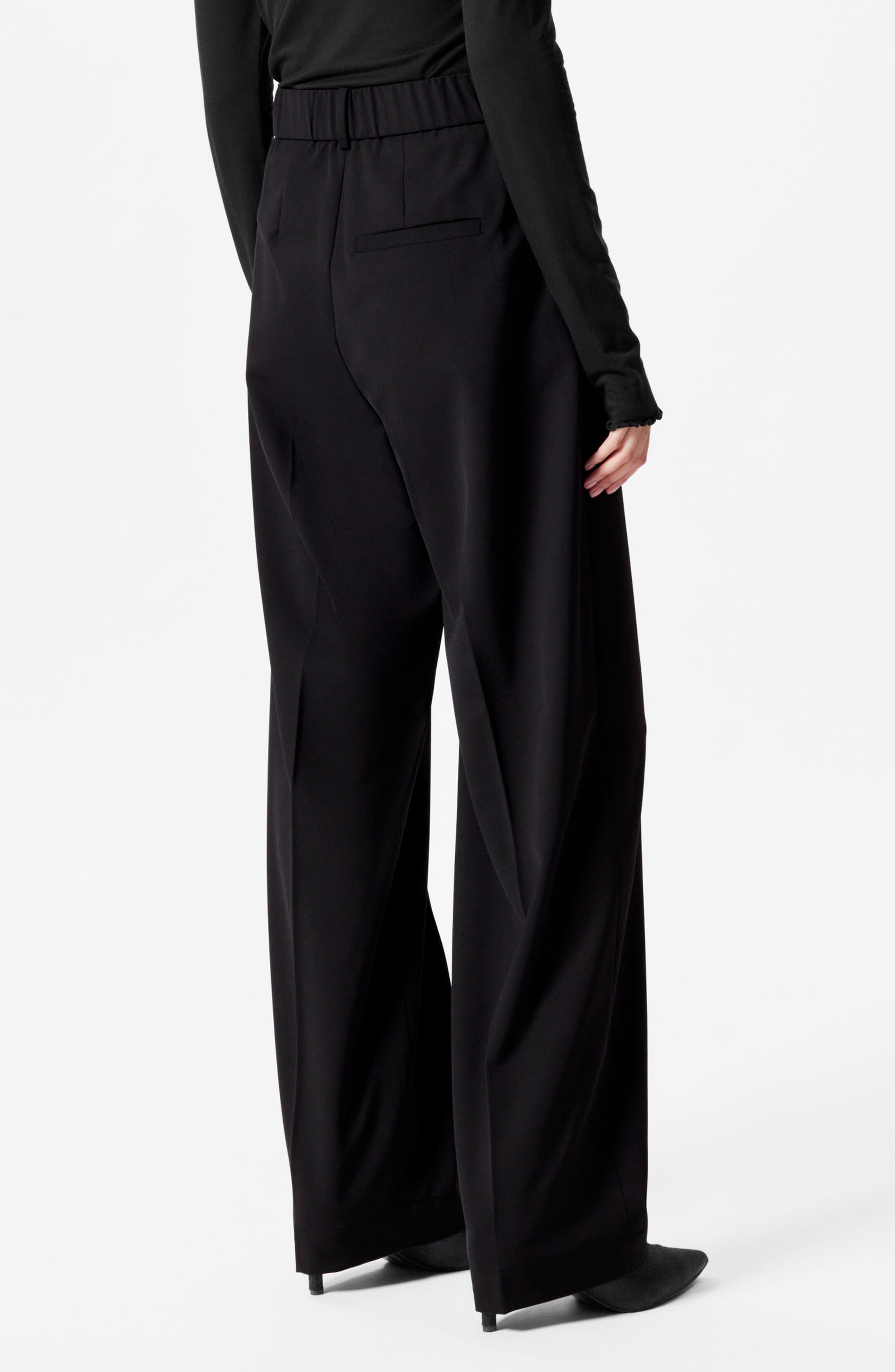 Creased Straight Leg Wool Blend Pants - image 2