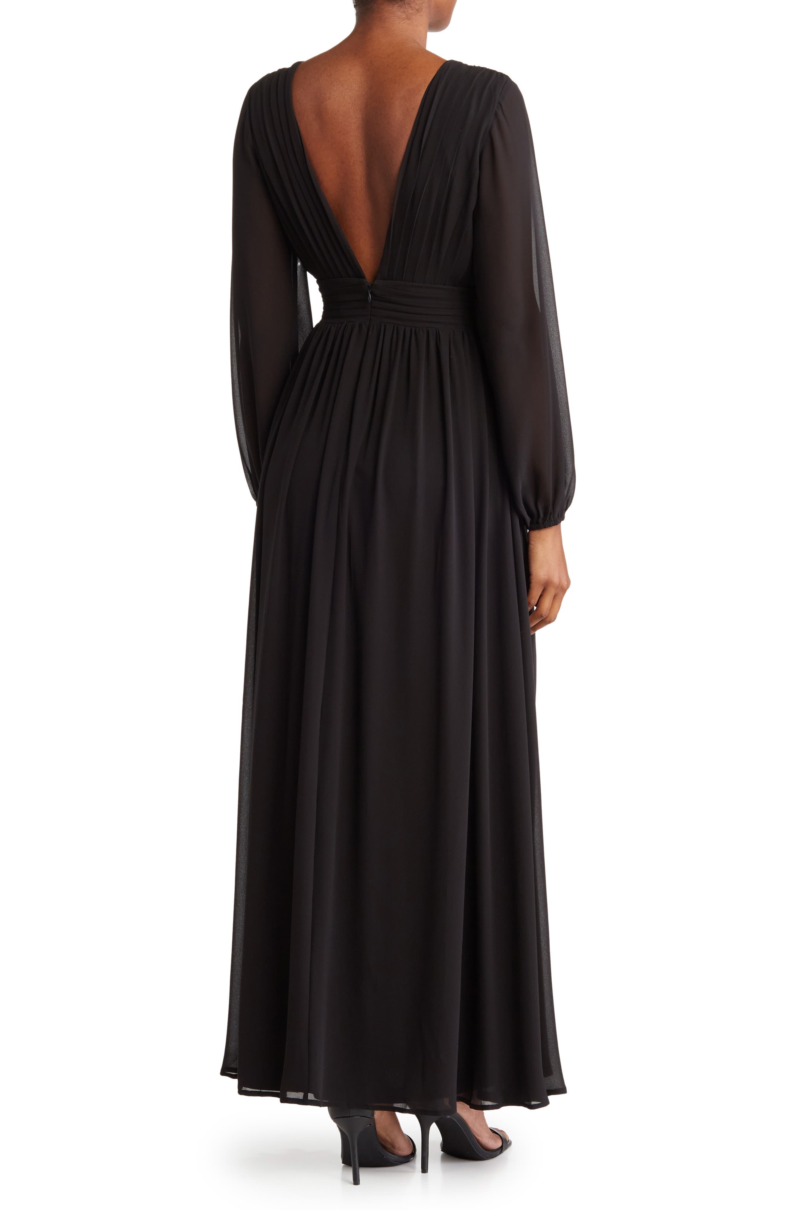 Iris Plunge Neck Long Sleeve Maxi Dress - image 2