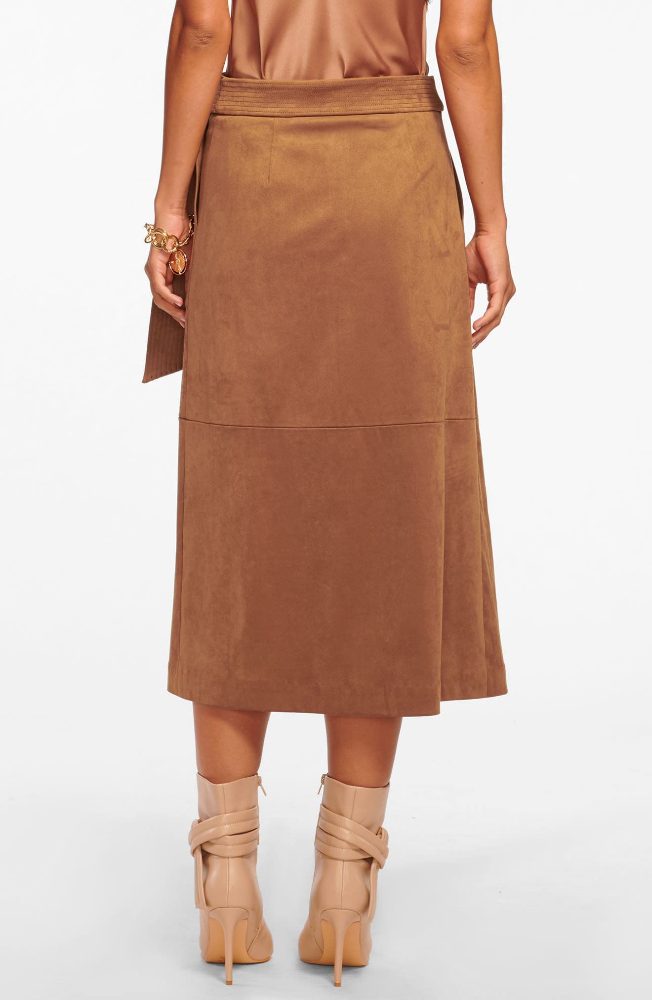 Delphia Faux Suede Wrap Skirt - image 2