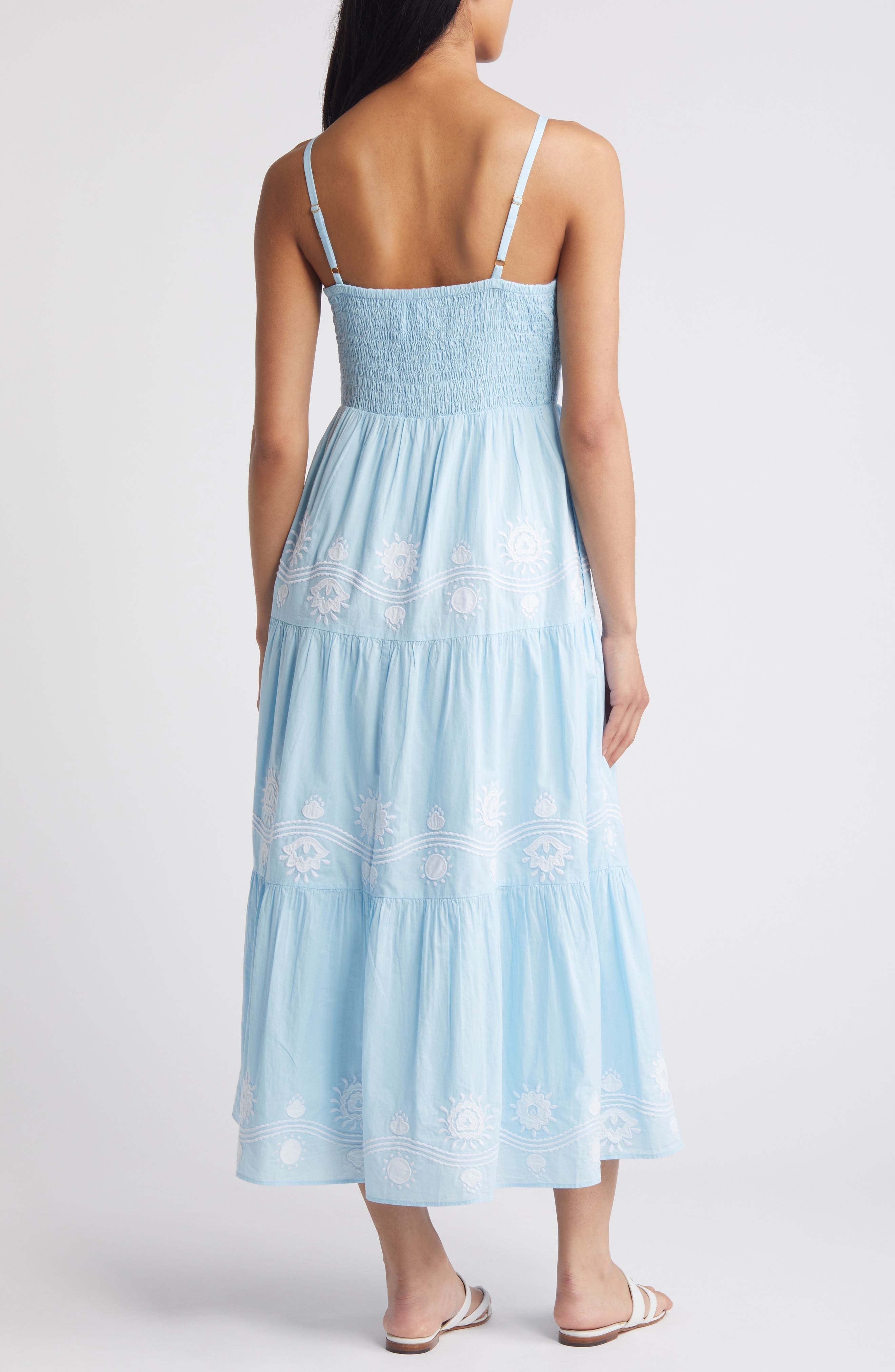 Aviry Embroidered Cotton Midi Sundress - image 2
