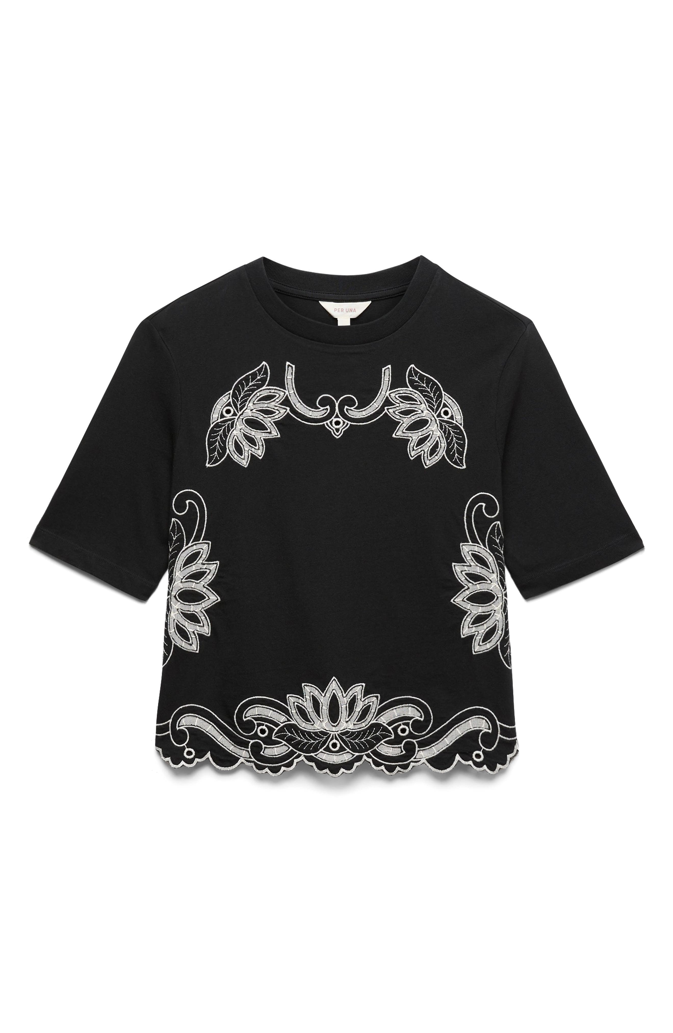 Pretty Cutwork Jersey T-Shirt - image 1