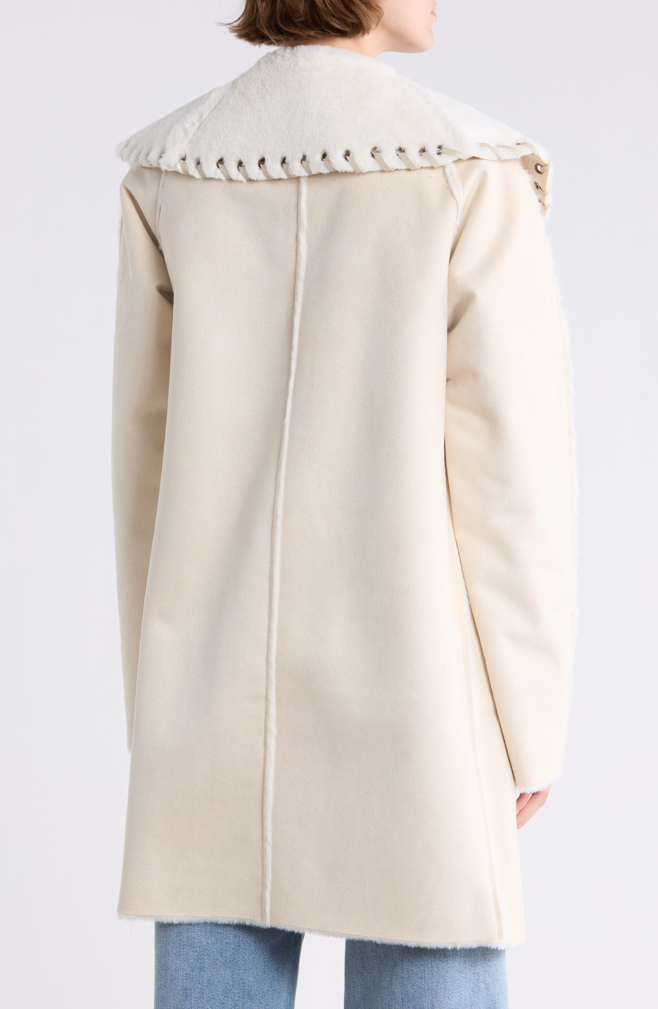 Talita Whipstitch Faux Fur Coat - image 2