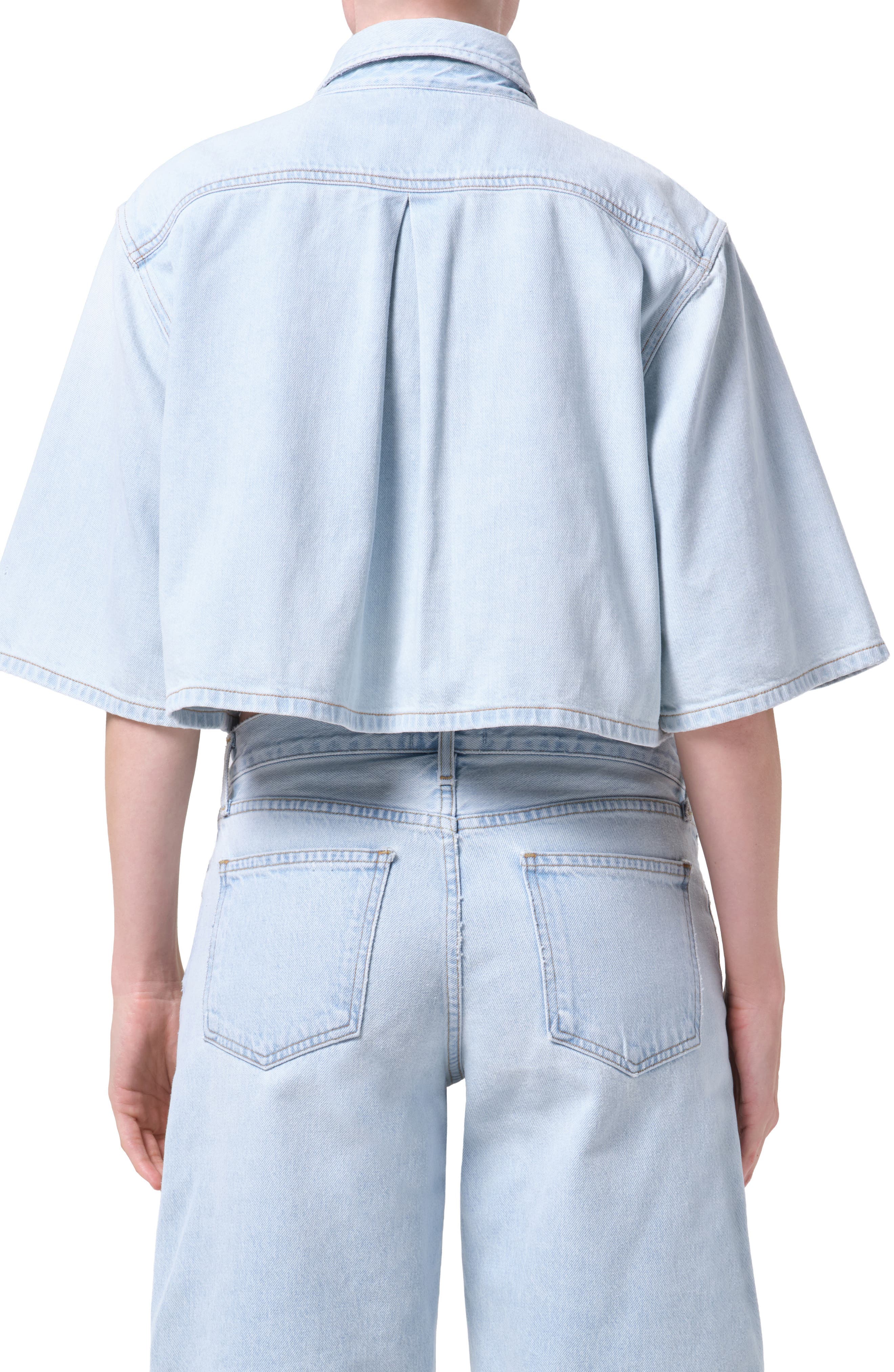 Tomine Boxy Denim Button-Up Shirt - image 2