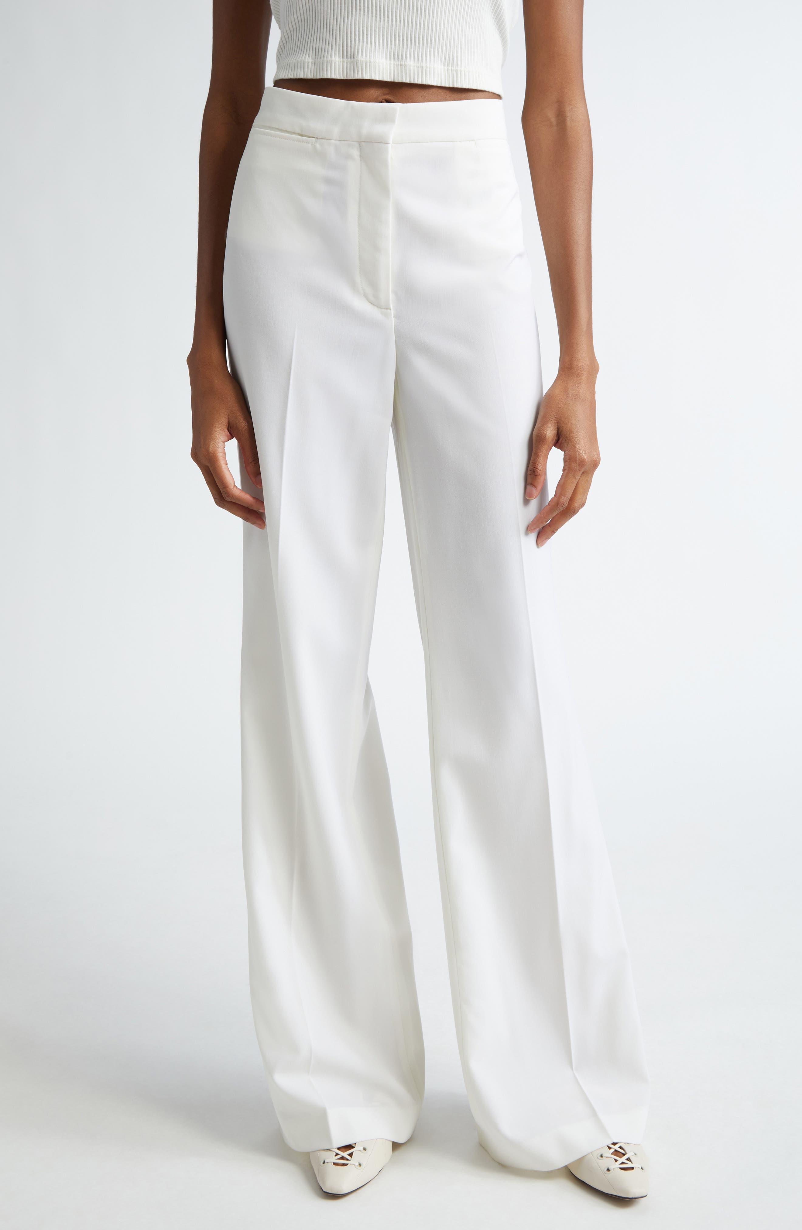 Iconic Stretch Wool Flare Leg Pants - image 1