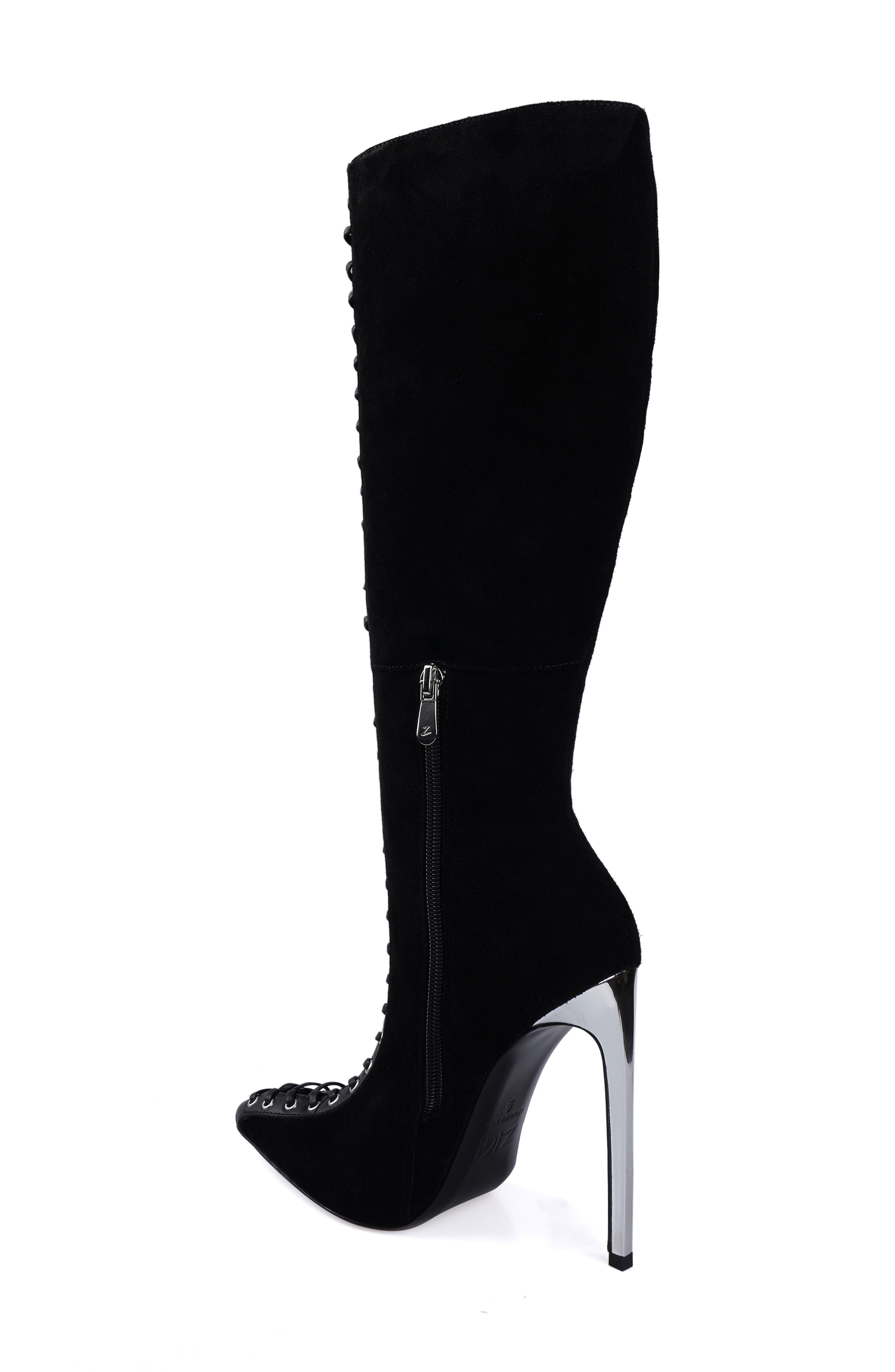 Rudy Pointed Toe Lace Up Knee High Boot - image 2
