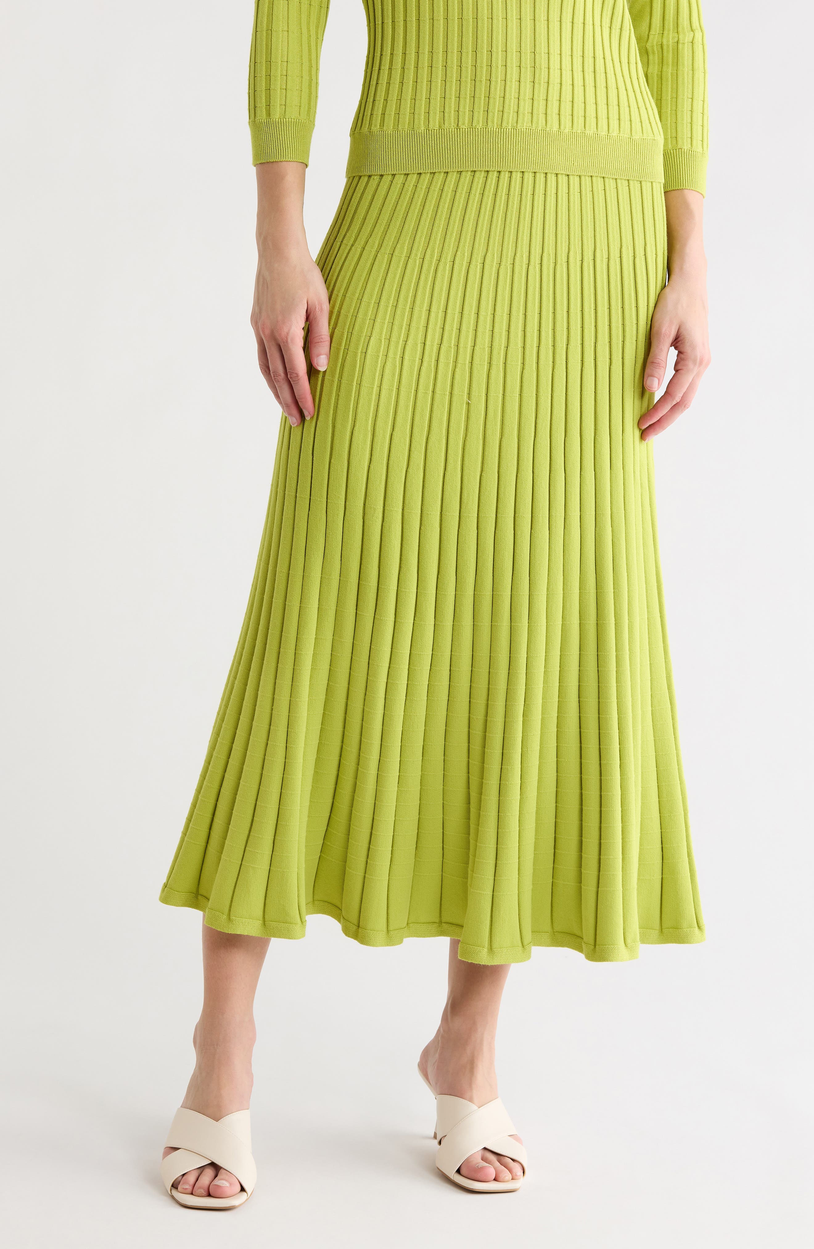 Rib Knit Midi Skirt - image 1