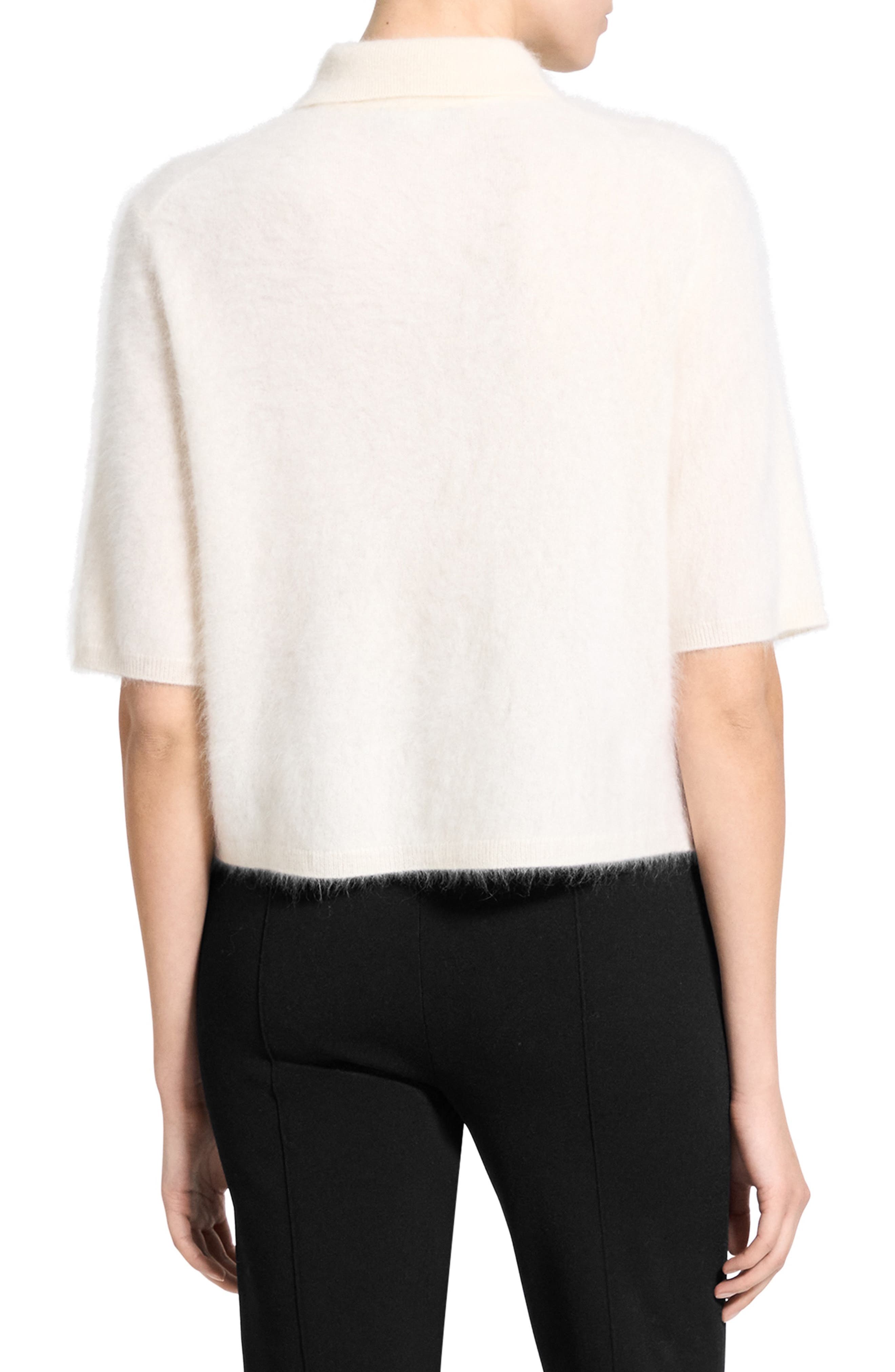 Brushed Cashmere Short Sleeve Cardigan - image 2