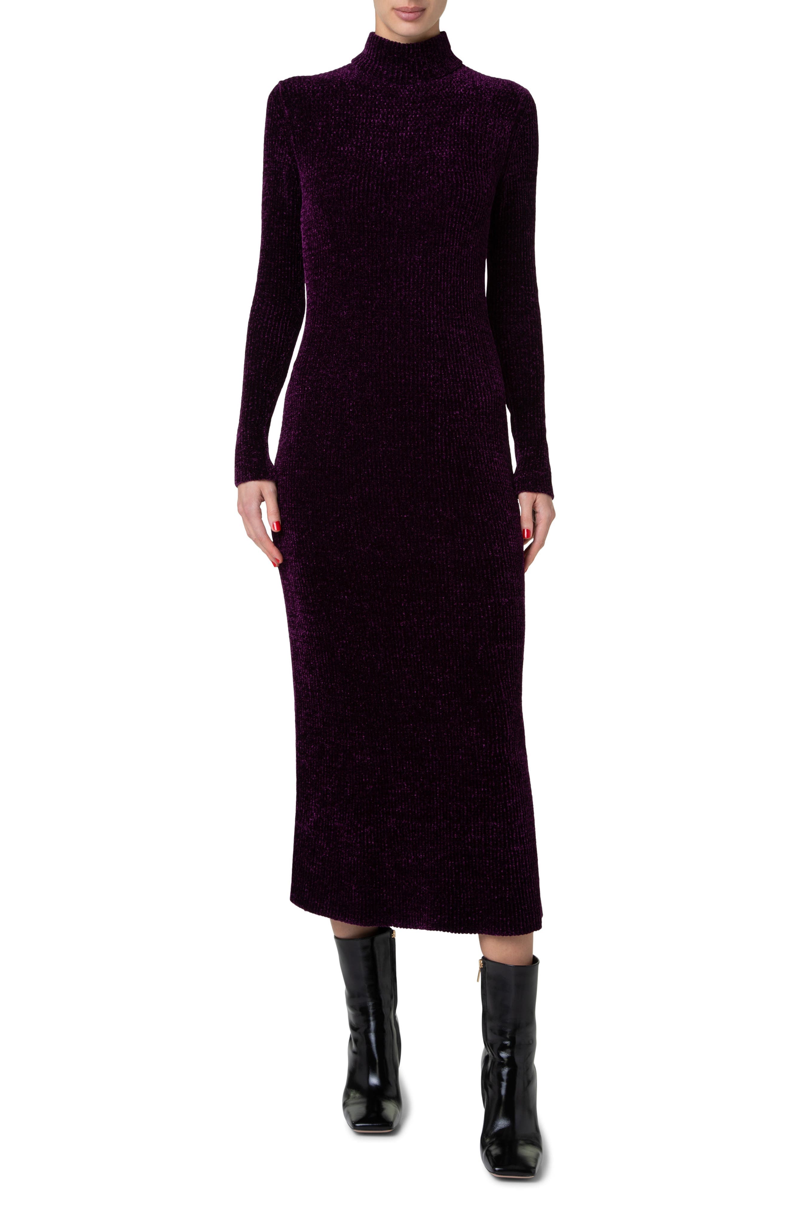 Long Sleeve Chenille Midi Sweater Dress - image 1