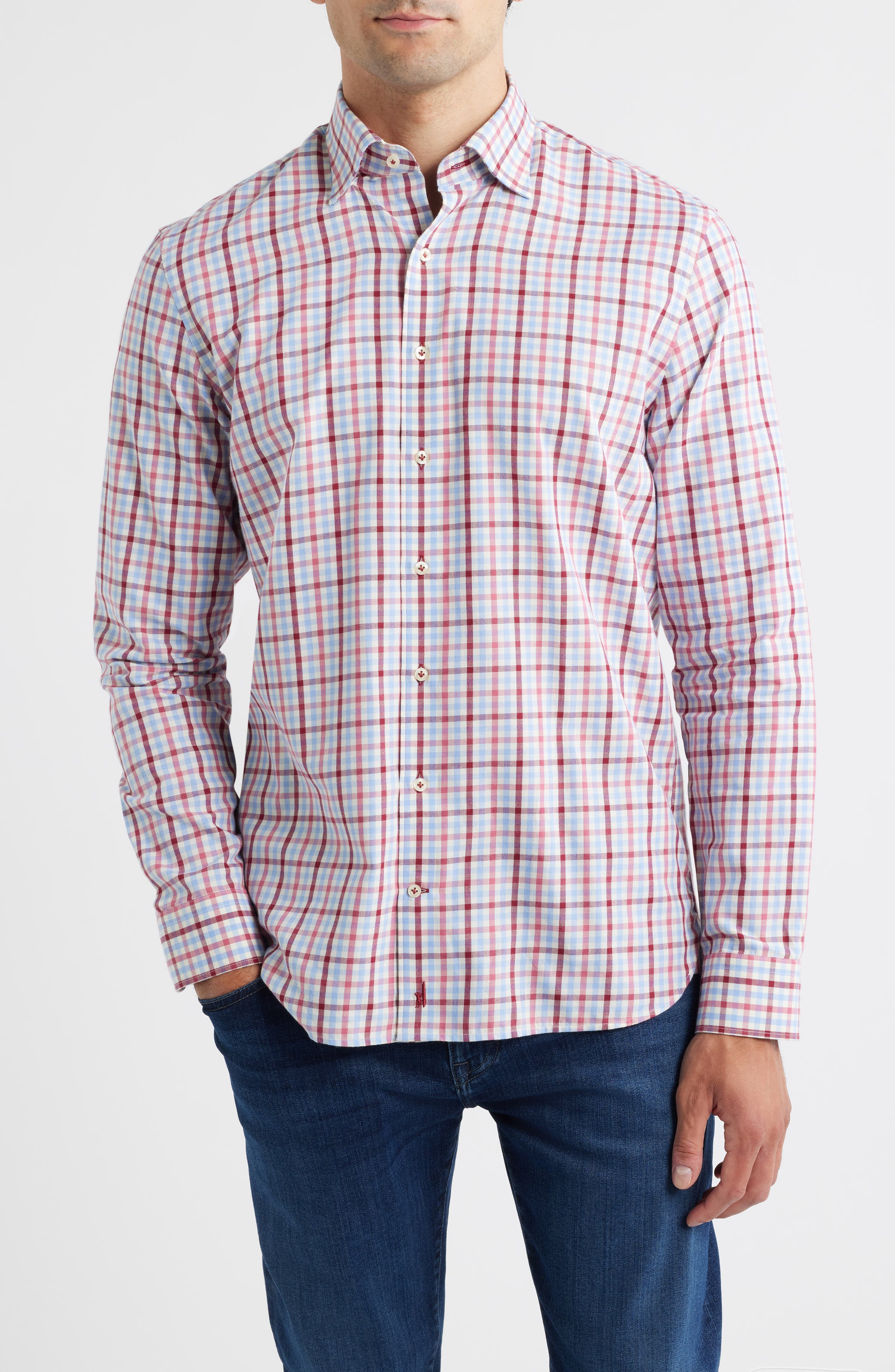 Clifton Check Top Shelf Cotton Twill Button-Up Shirt - image 1