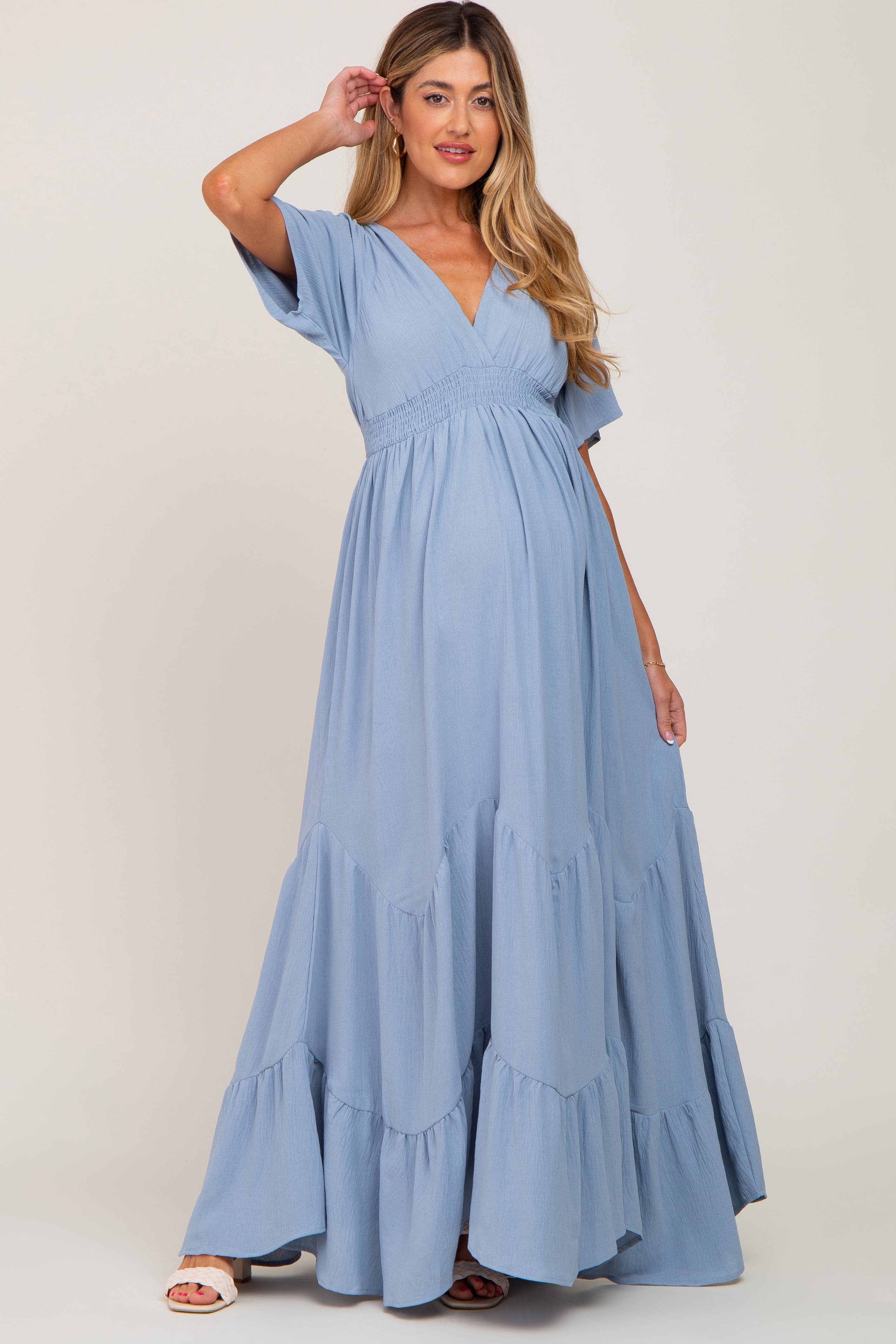 Deep V-Neck Maxi Dress - image 1