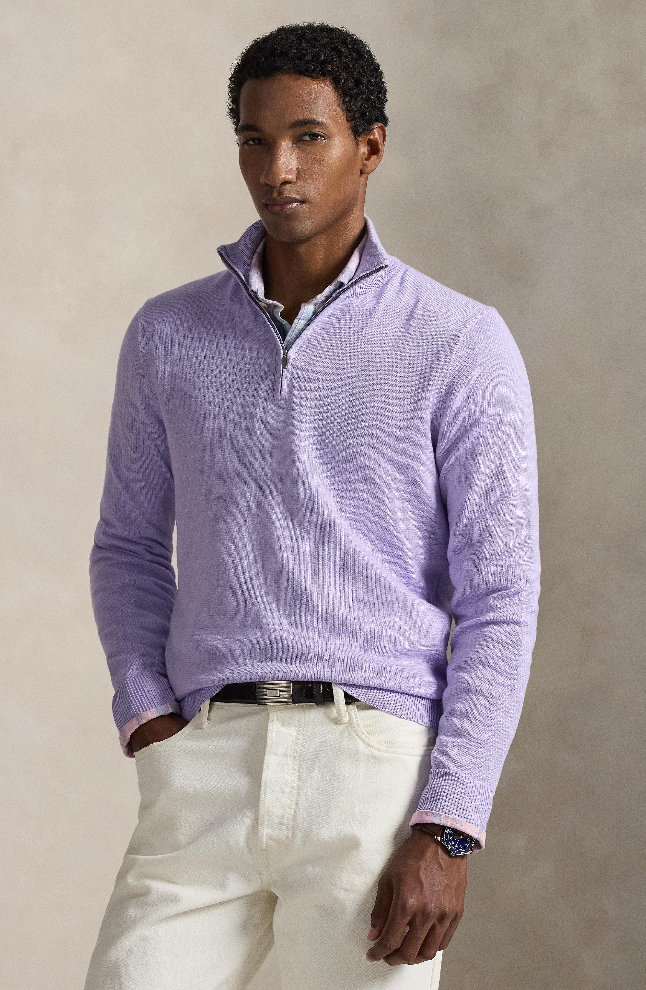 Cotton Quarter Zip Pullover - image 2