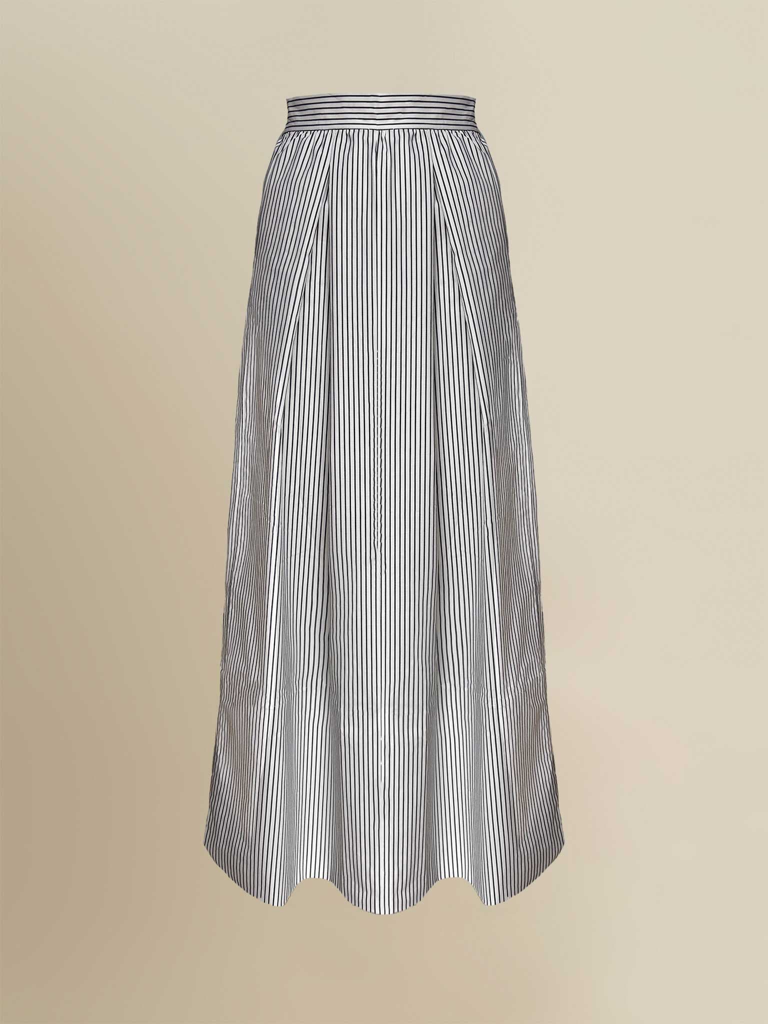 Thomasin Striped Cotton Poplin Maxi Skirt - image 1