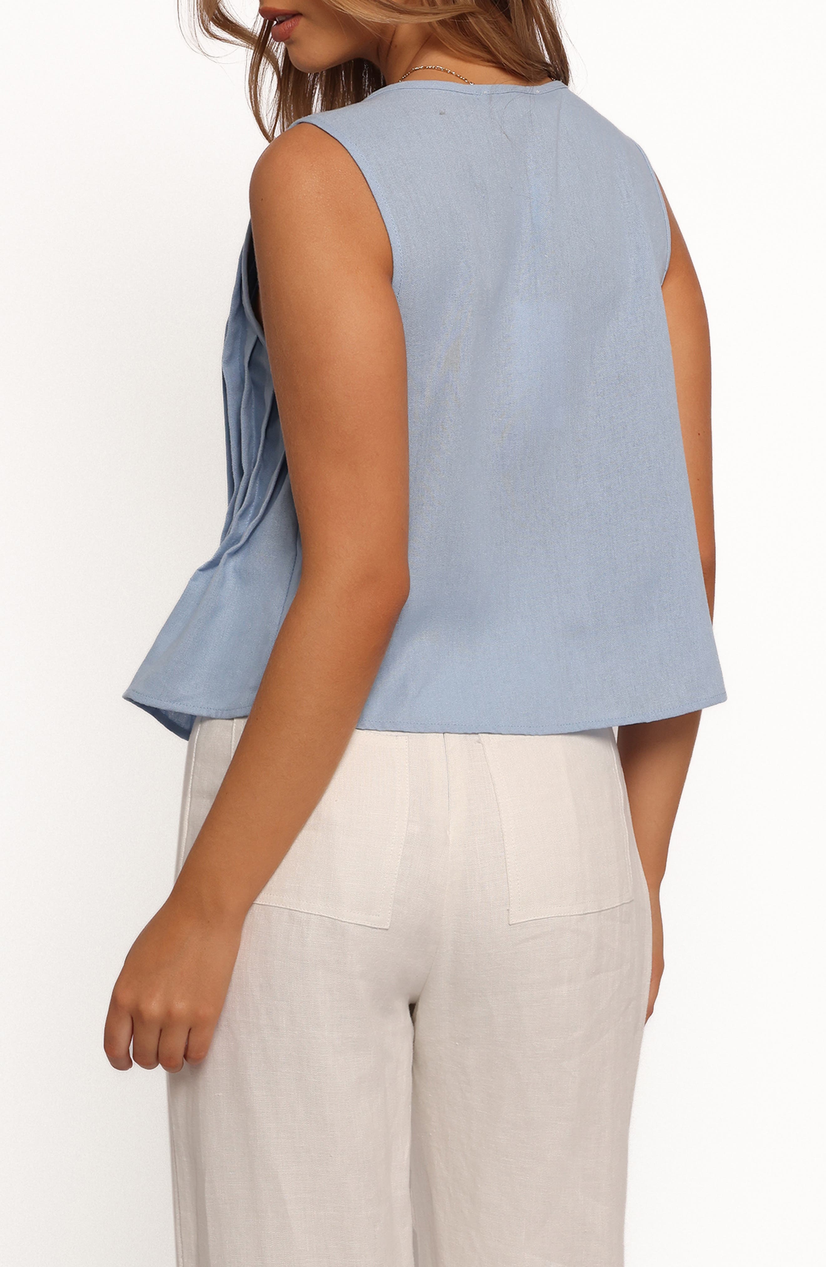 Delia Tie Front Pleat Tank - image 4