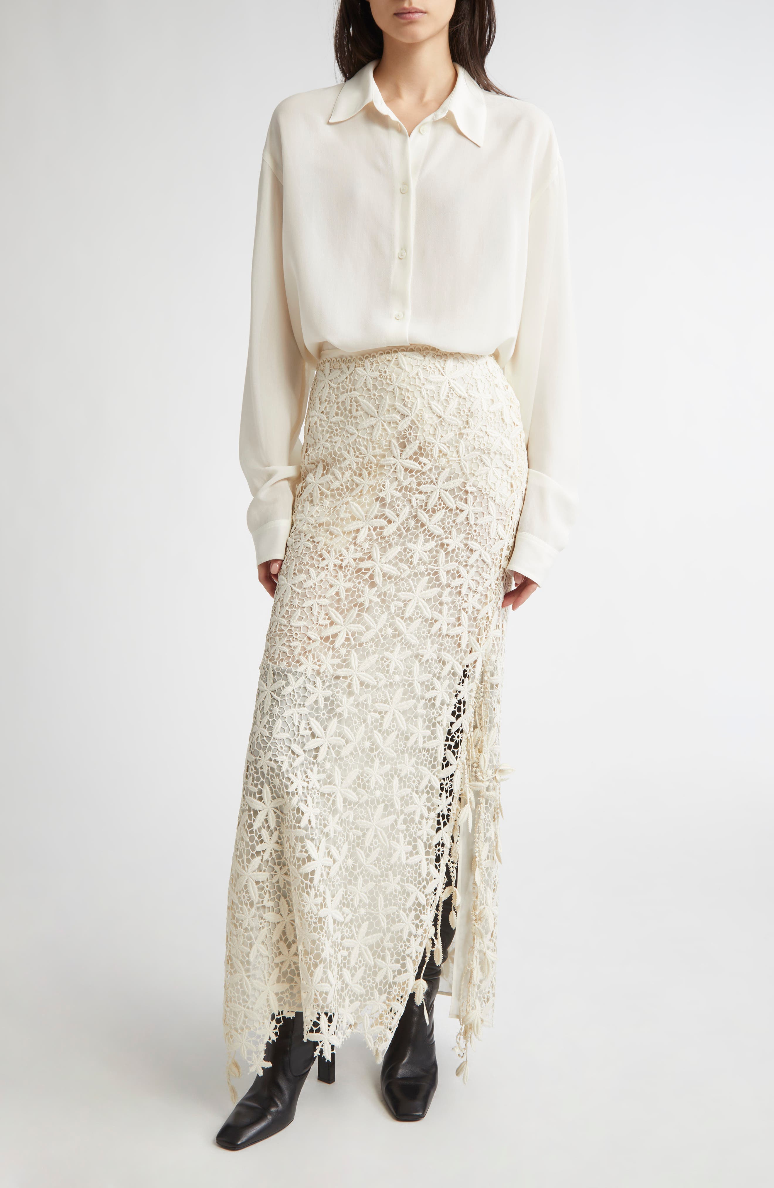 Guipure Lace Maxi Skirt - image 2
