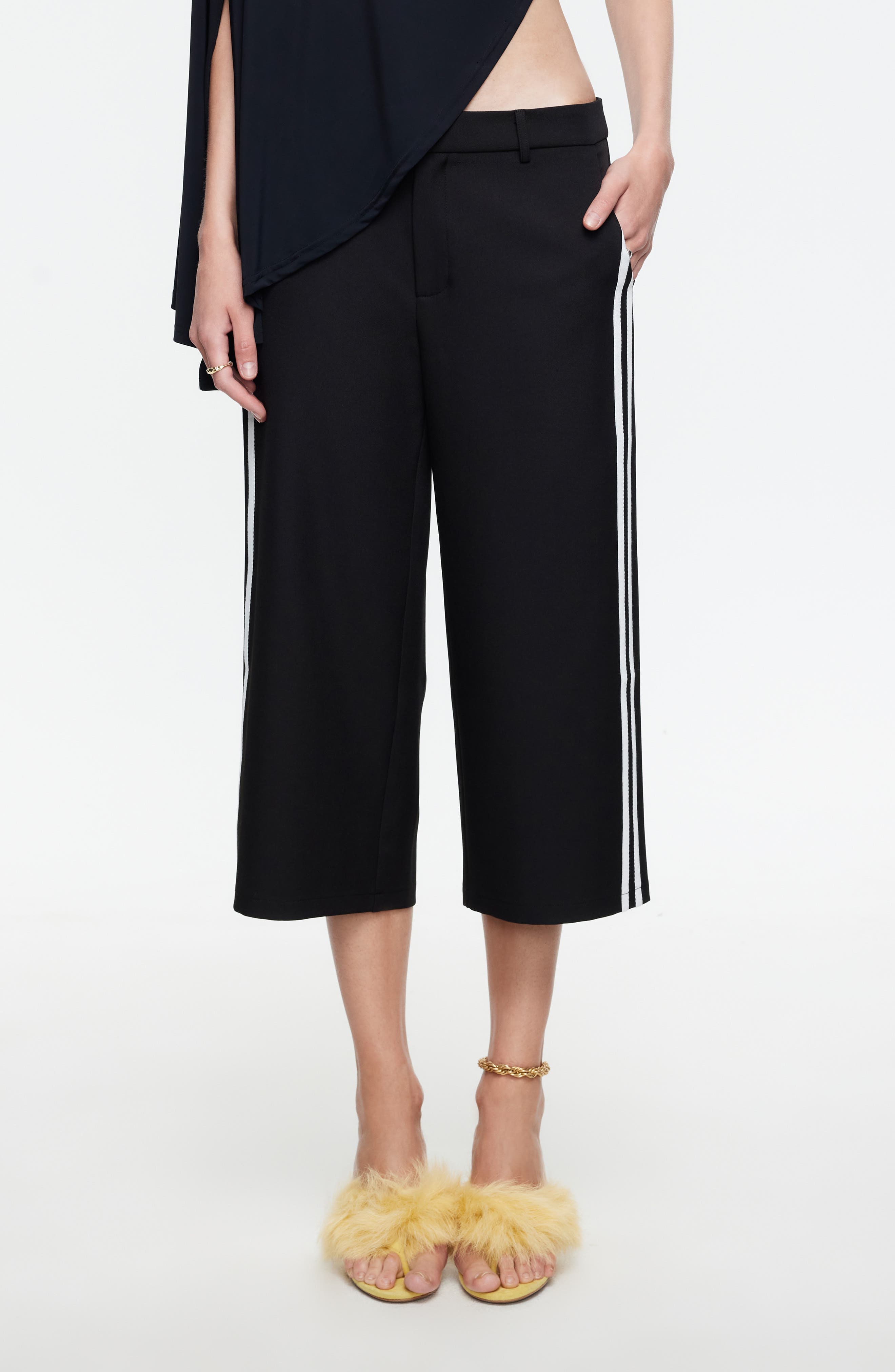Genesis Crop Wide Leg Side Stripe Pants - image 1