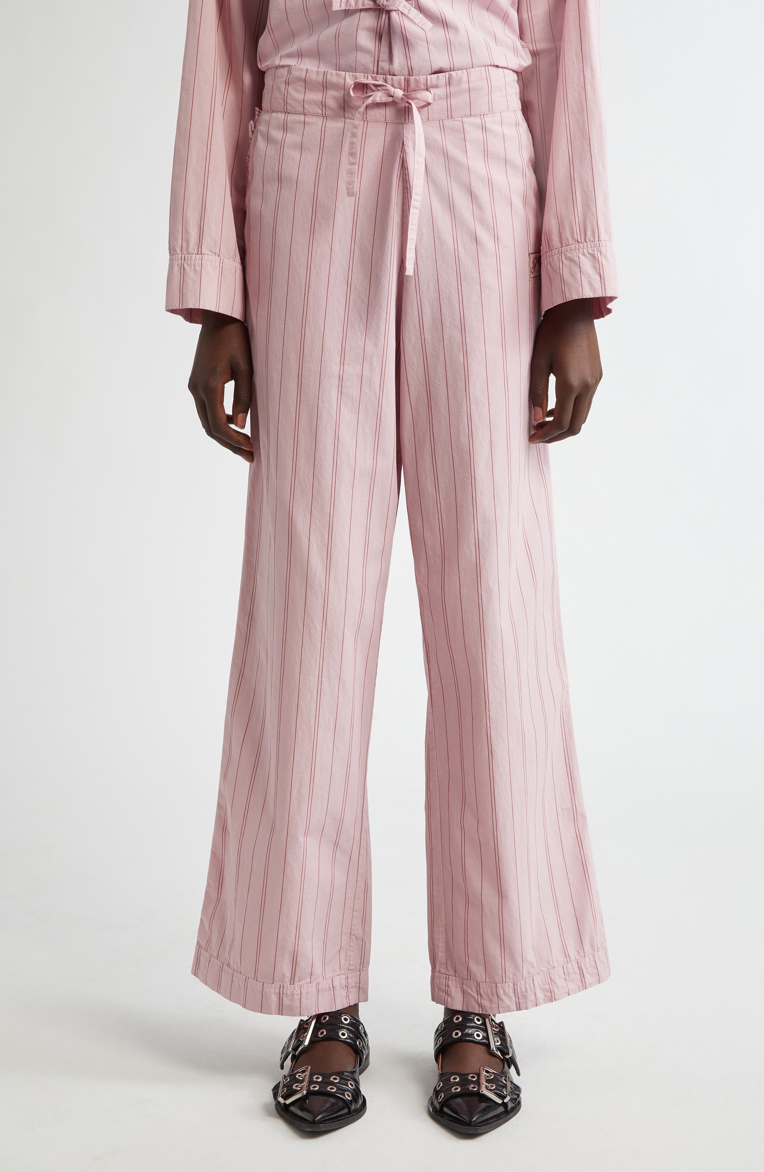 Ruffle Trim Stripe Organic Cotton Pants - image 1