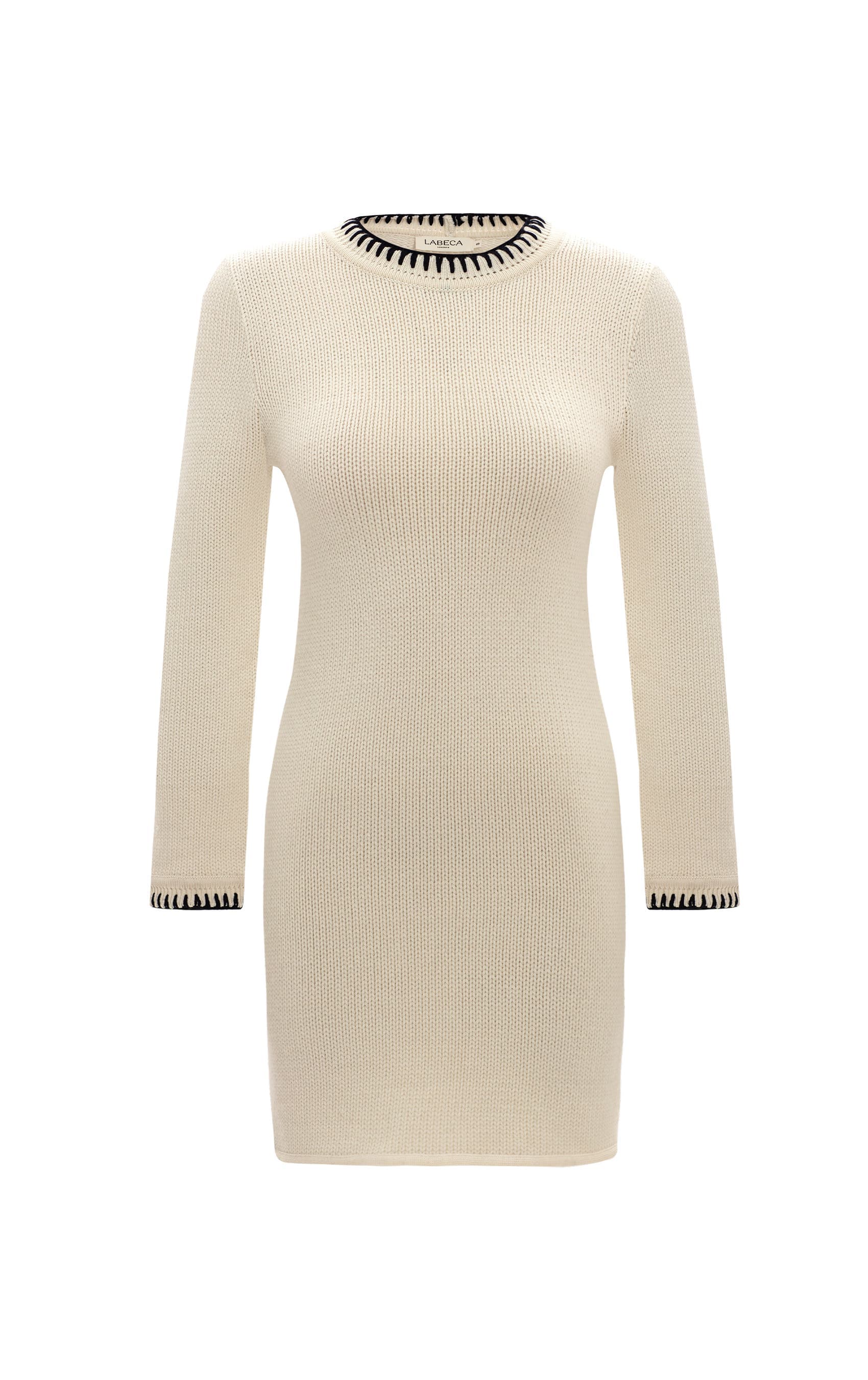 Scarlett Contrast Stitch Wool Mini Dress - image 2