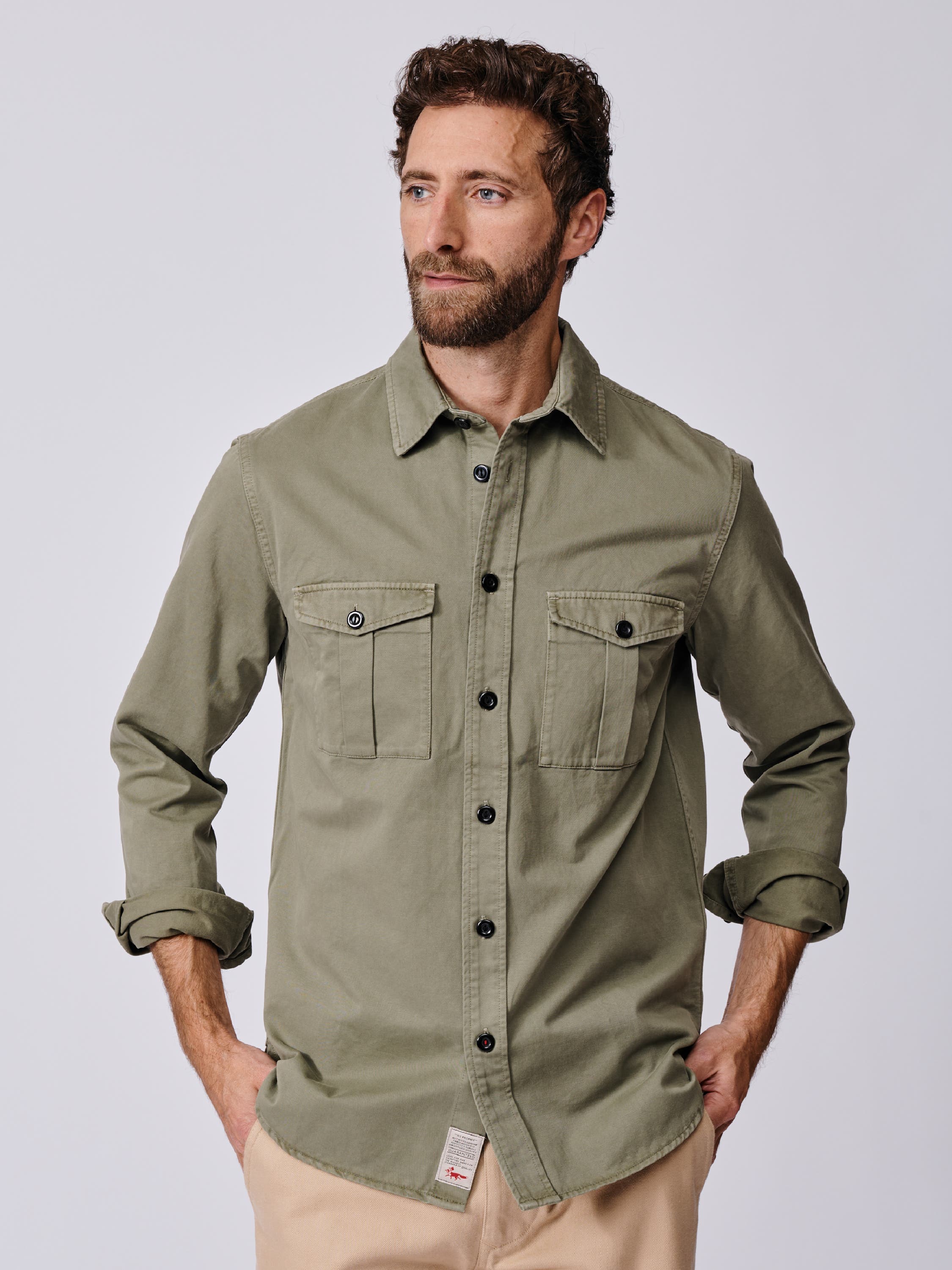 Cole Long Sleeve Twill Overshirt - image 1
