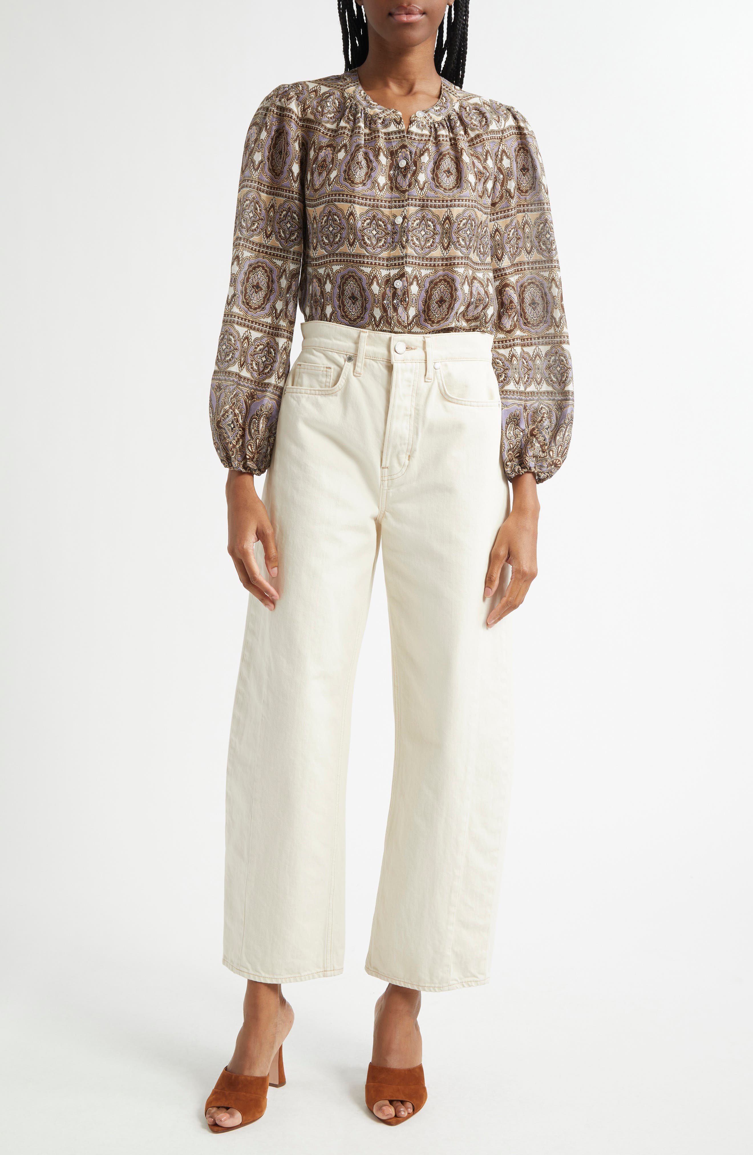 Ashlynn Paisley Linen & Silk Top - image 2