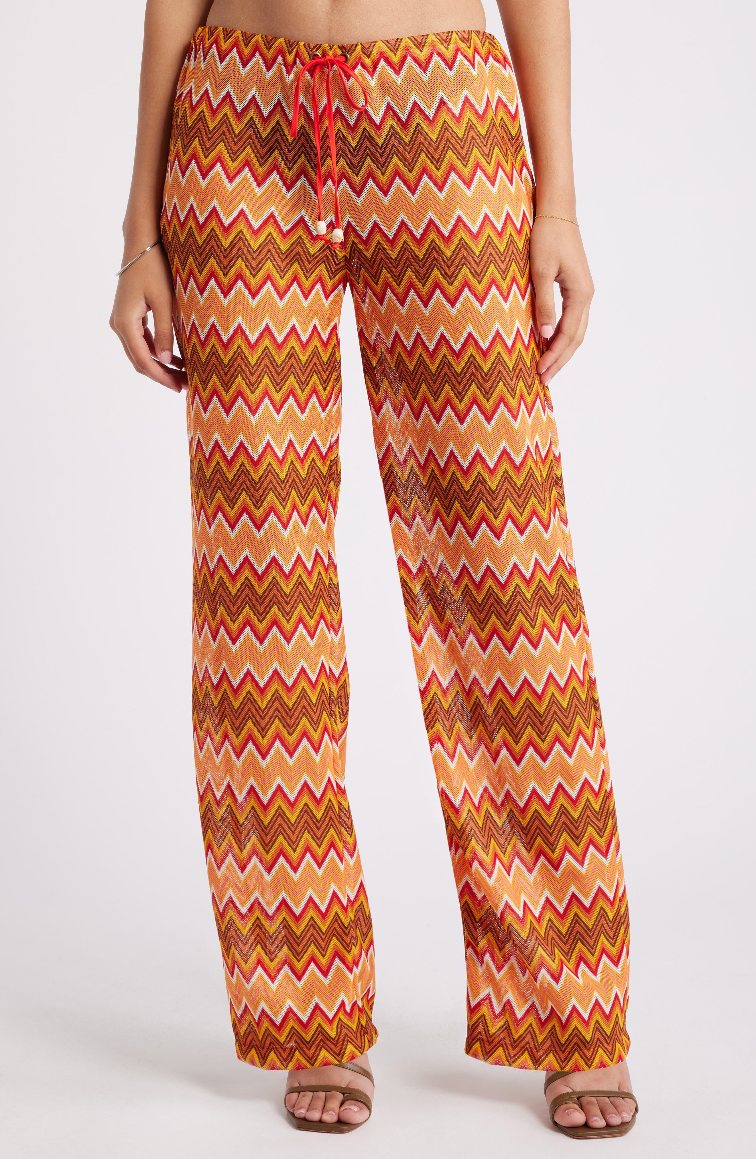 Chevron Knit Drawstring Pants - image 1