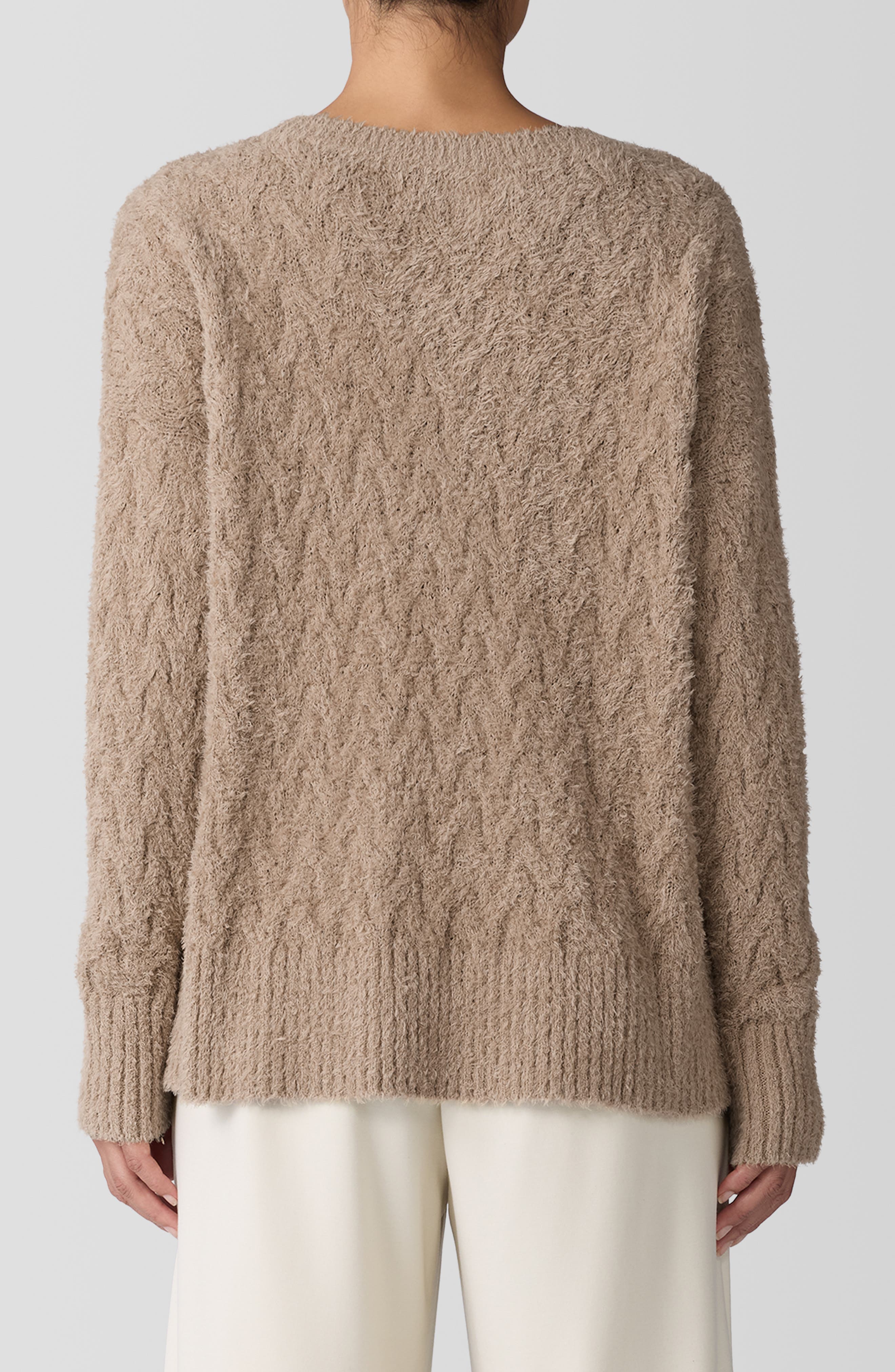 Crewneck Organic Cotton Boucle Sweater - image 2