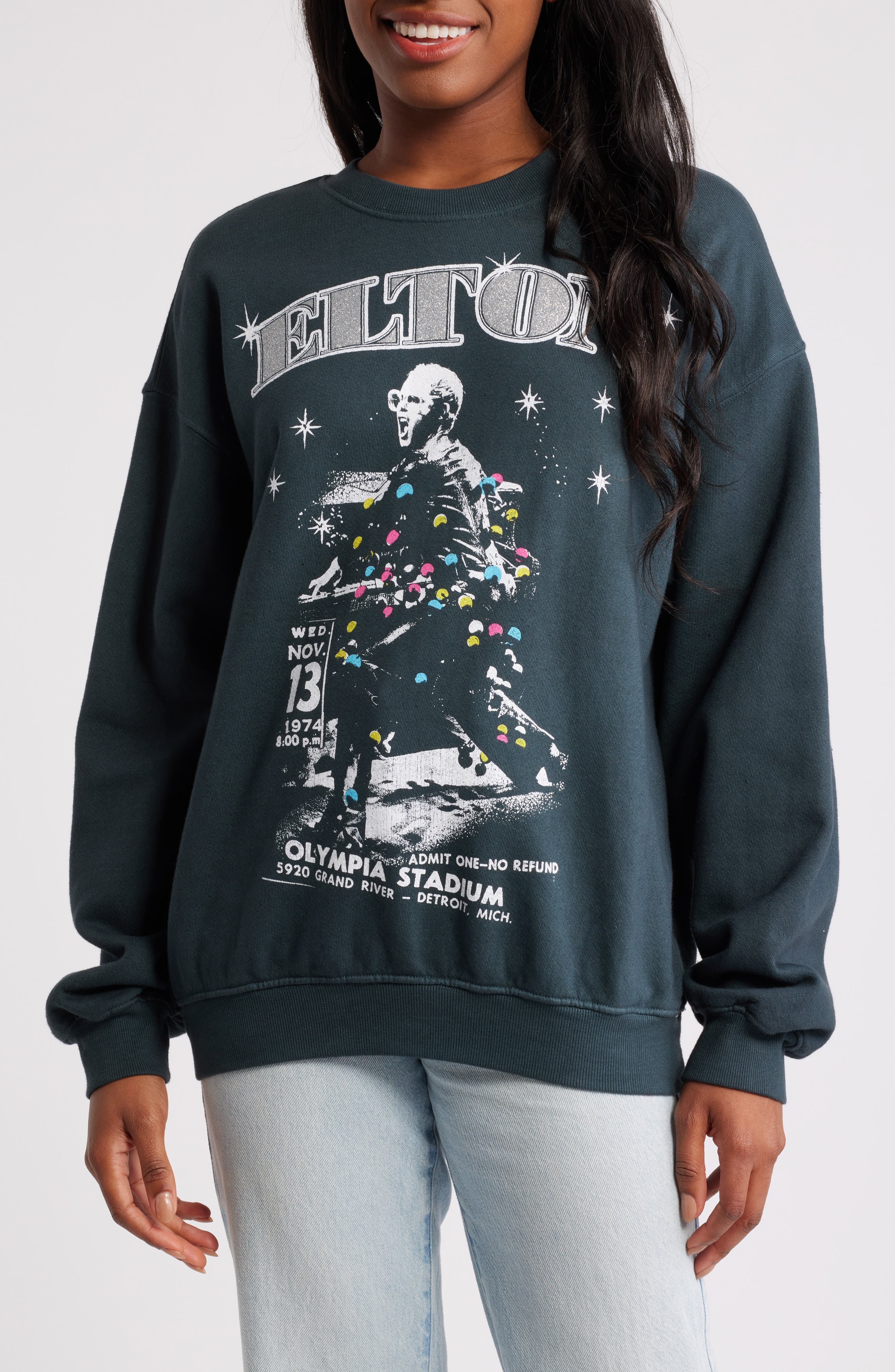 Elton John Olympia Cotton Graphic Sweatshirt - image 1