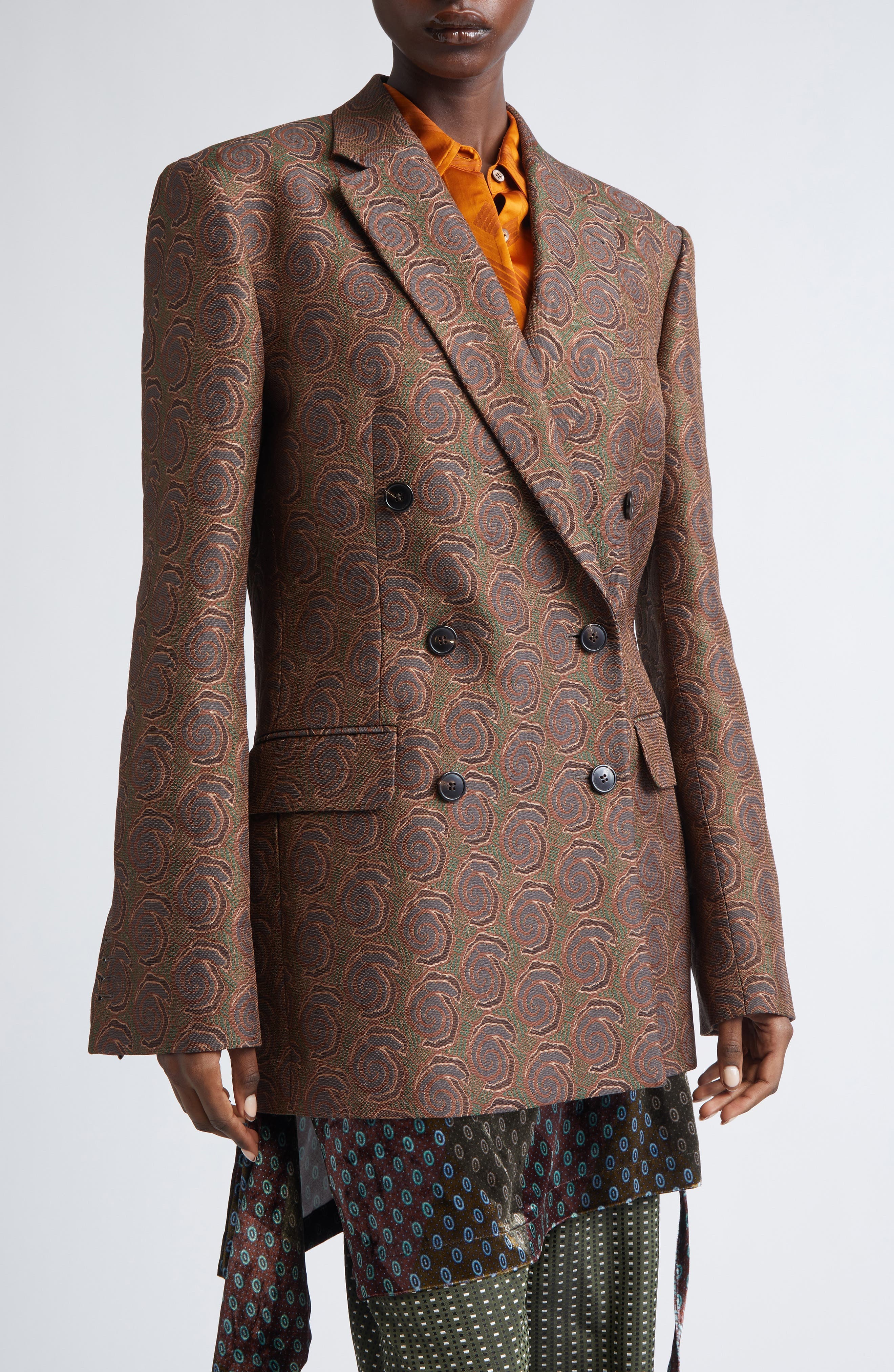 Bafya Abstract Swirl Double Breasted Blazer - image 1
