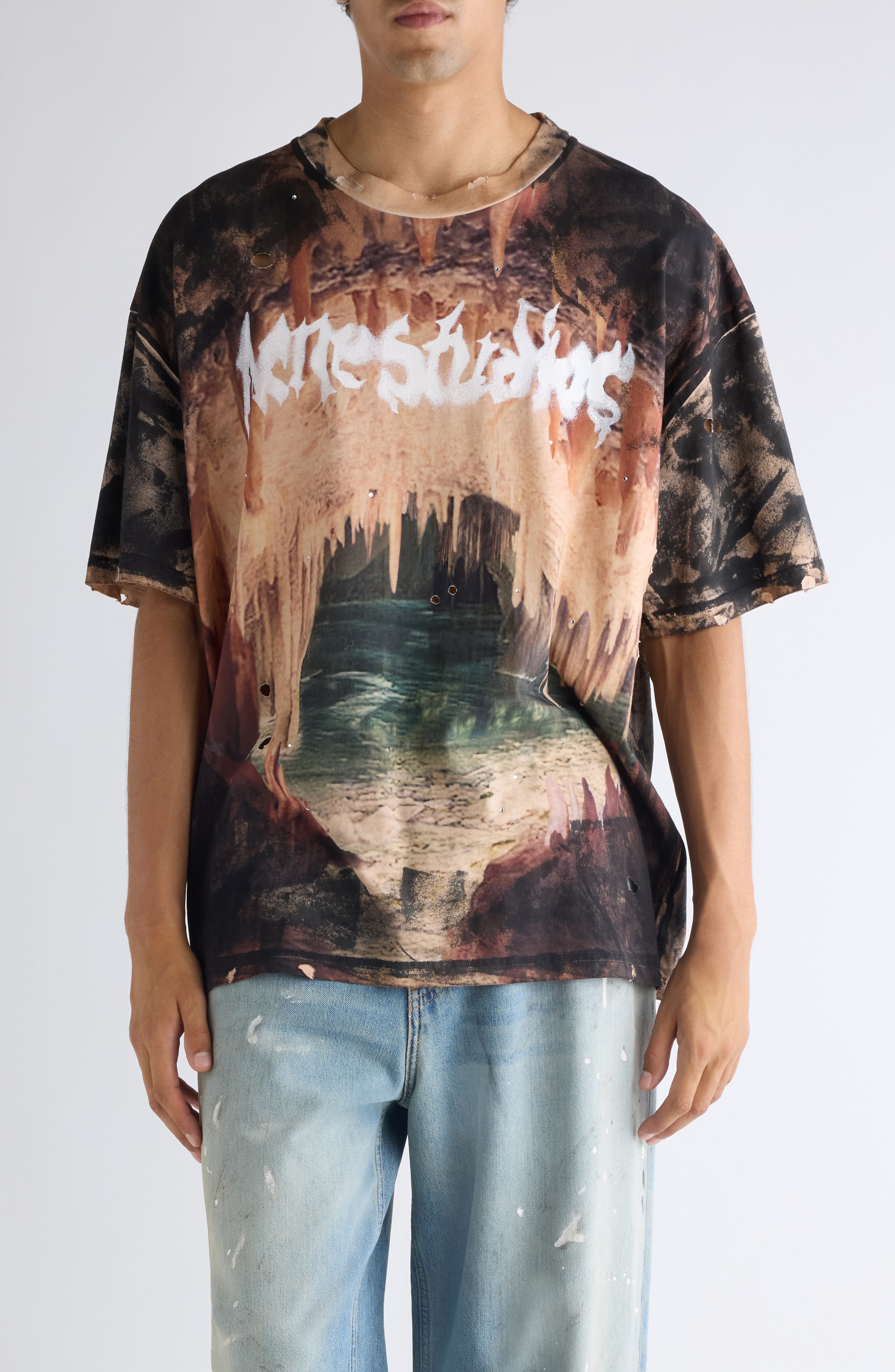 Eresa Cave Distressed Graphic T-Shirt - image 1