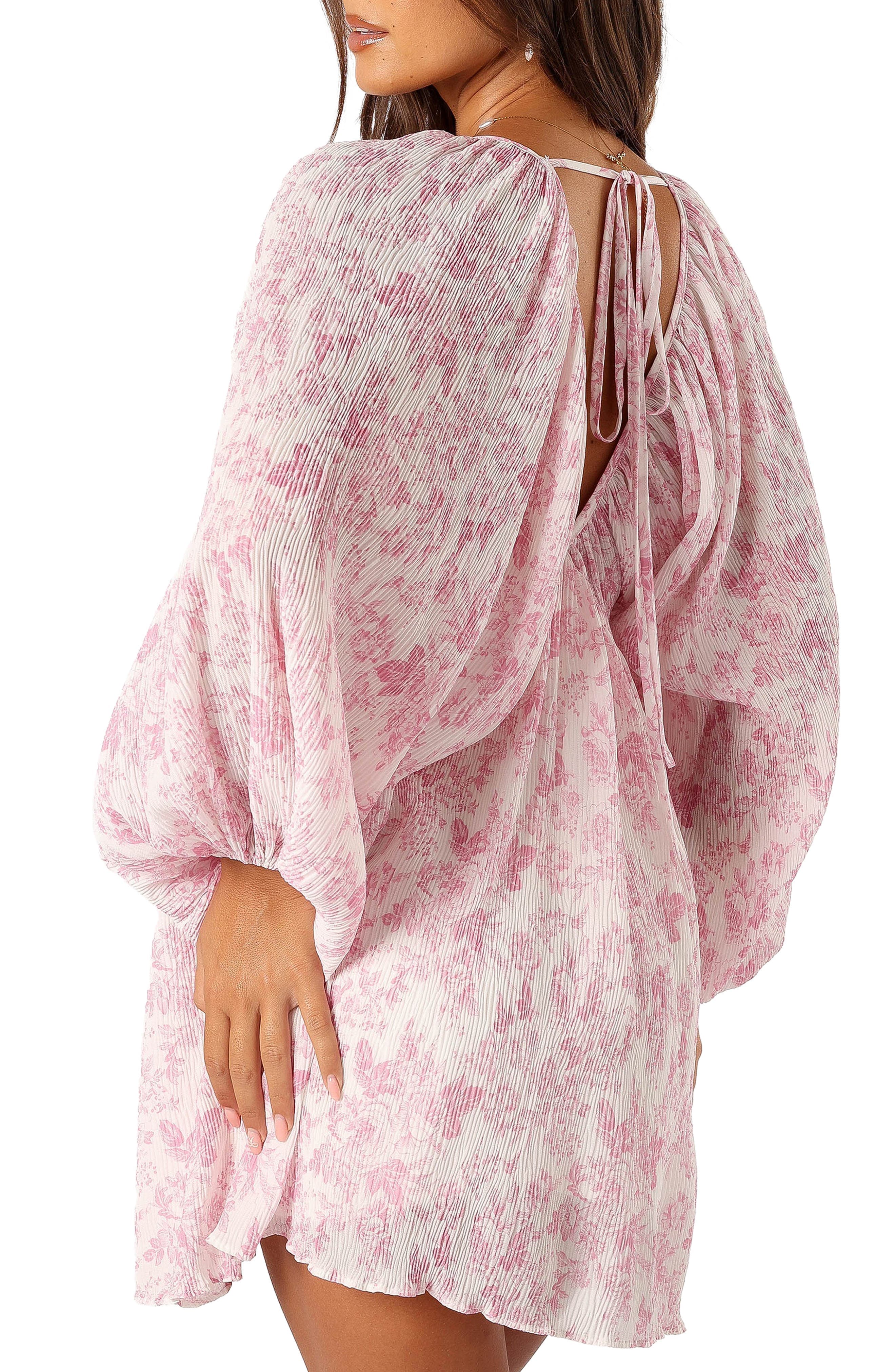 Paris Floral Textured Long Sleeve Minidress - image 2