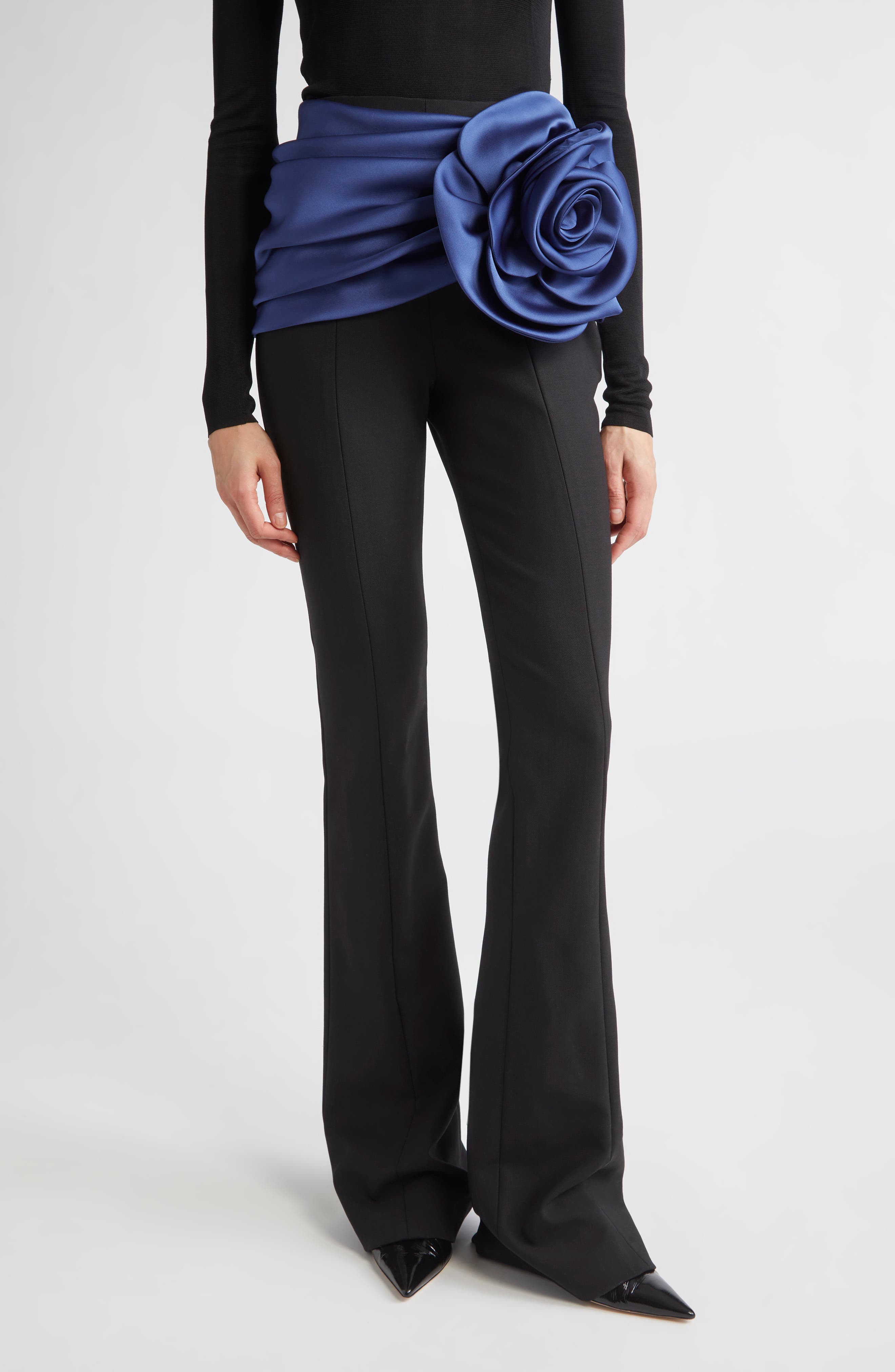 Rosette Sash Bootcut Pants - image 1