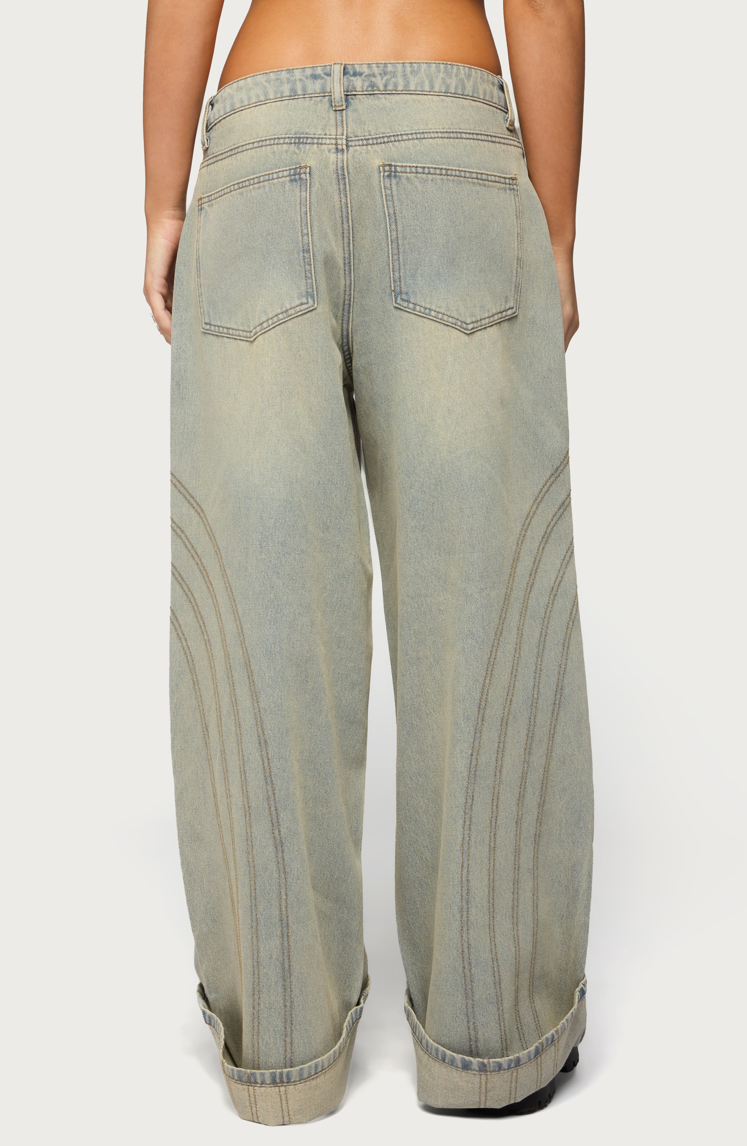 Cuffed Low Rise Baggy Jeans - image 2
