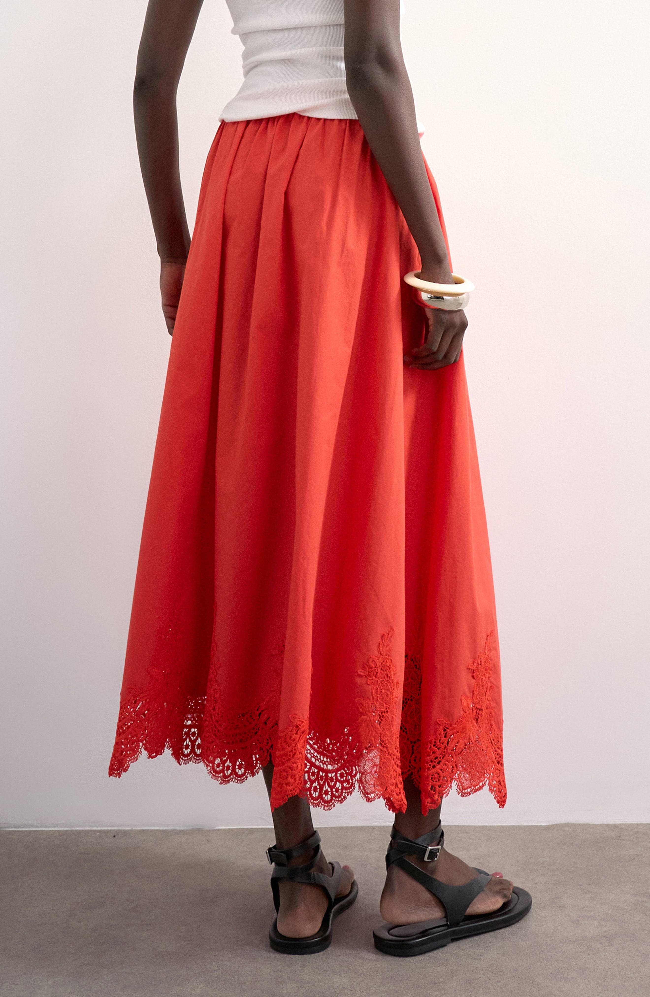 Lace Hem Maxi Skirt - image 2