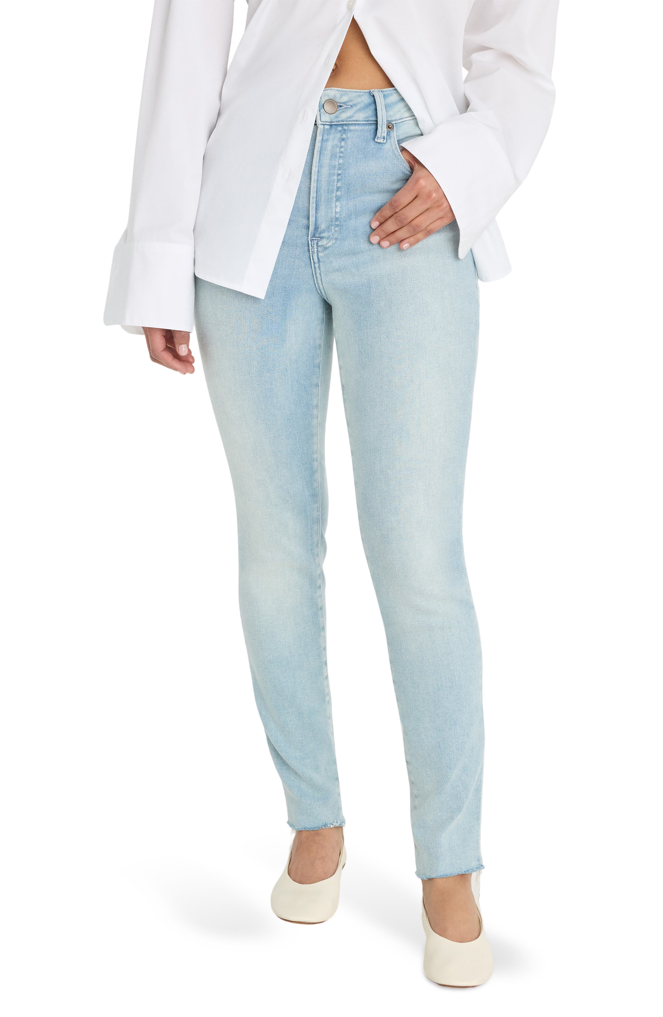 Soft-Tech Good Legs Raw Hem Skinny Jeans - image 1