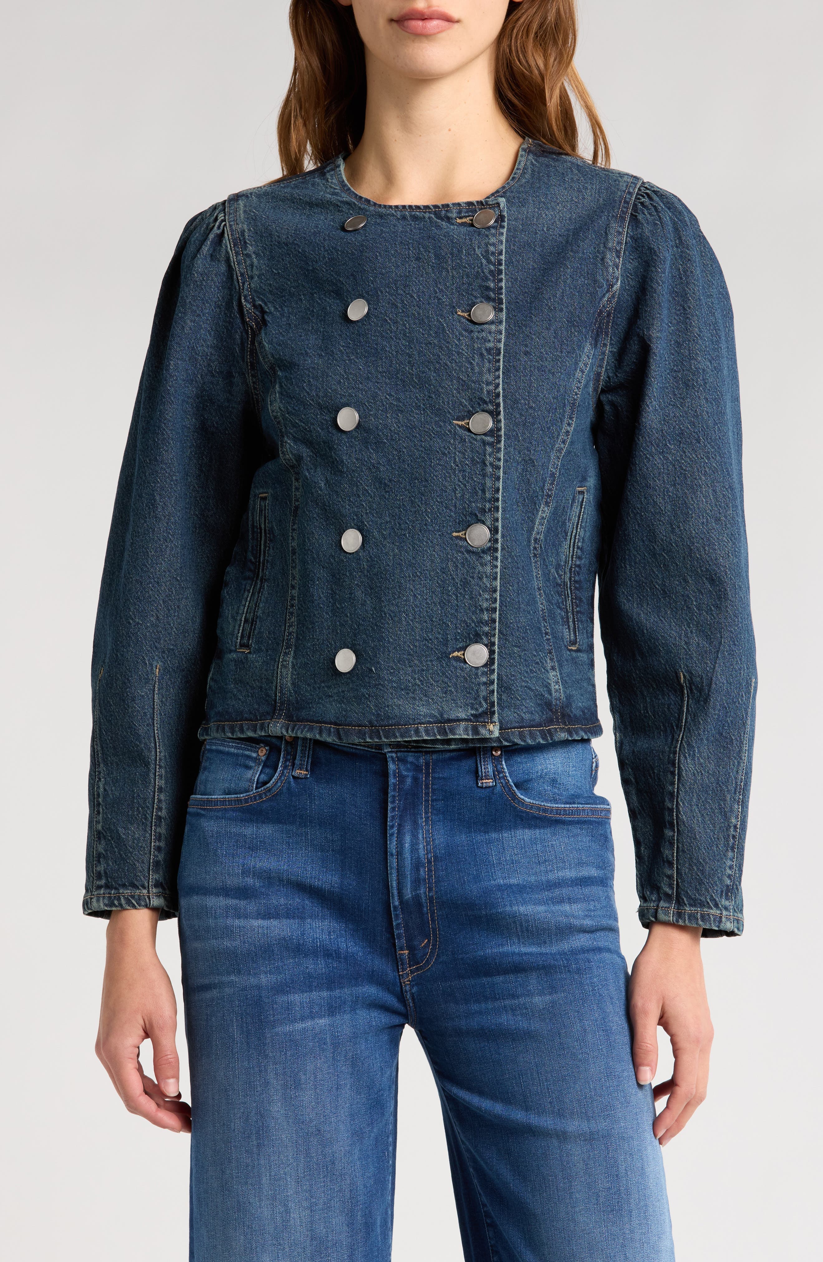Double Breasted Denim Jacket - image 1