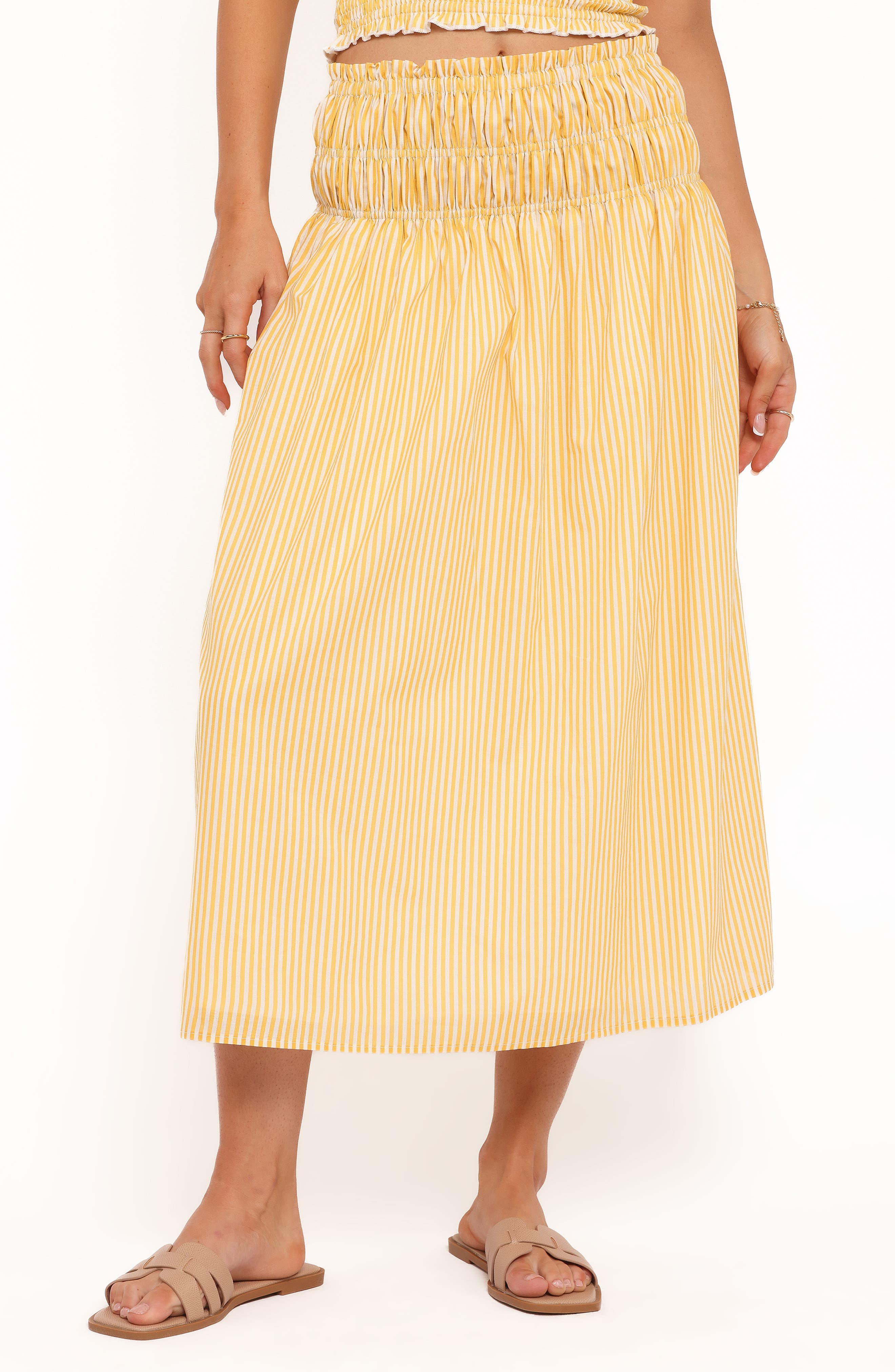 Salome Stripe Cotton Maxi Skirt - image 1